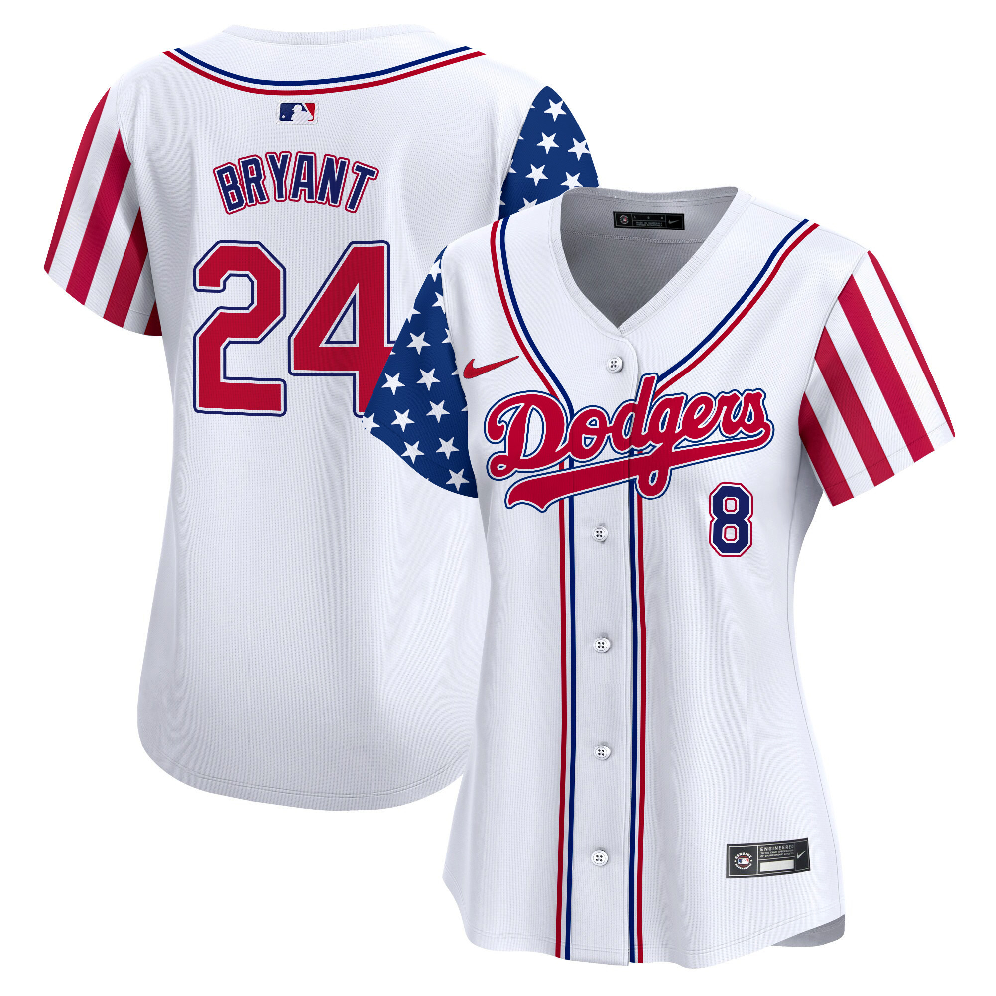 Women's Dodgers 2024 Independence Day Vapor Premier Limited Jersey V2 - All Stitched