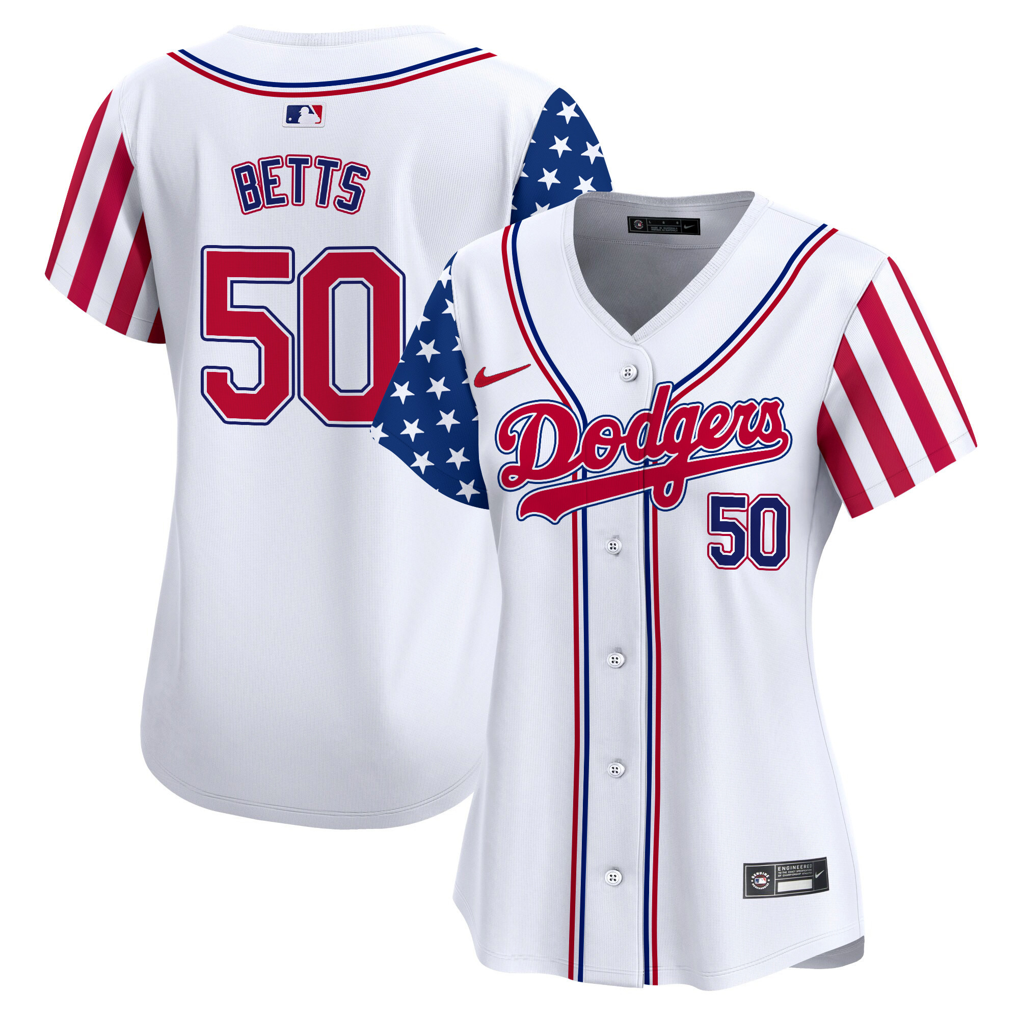 Women's Dodgers 2024 Independence Day Vapor Premier Limited Jersey V2 - All Stitched