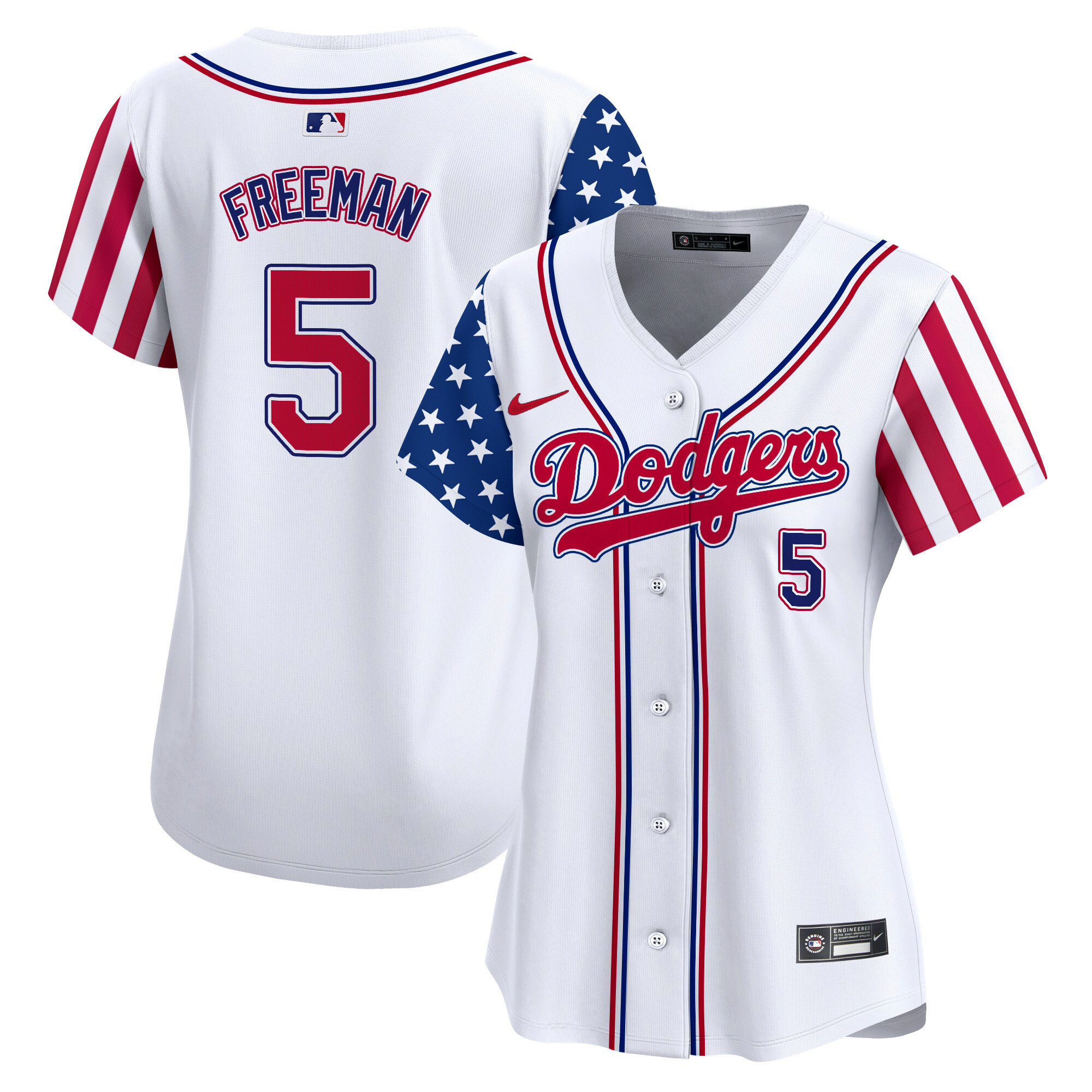 Women's Dodgers 2024 Independence Day Vapor Premier Limited Jersey V2 - All Stitched