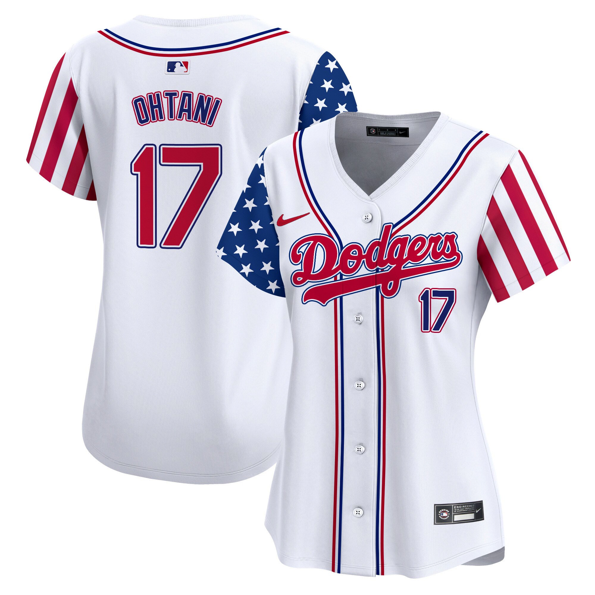 Women's Dodgers 2024 Independence Day Vapor Premier Limited Jersey V2 - All Stitched