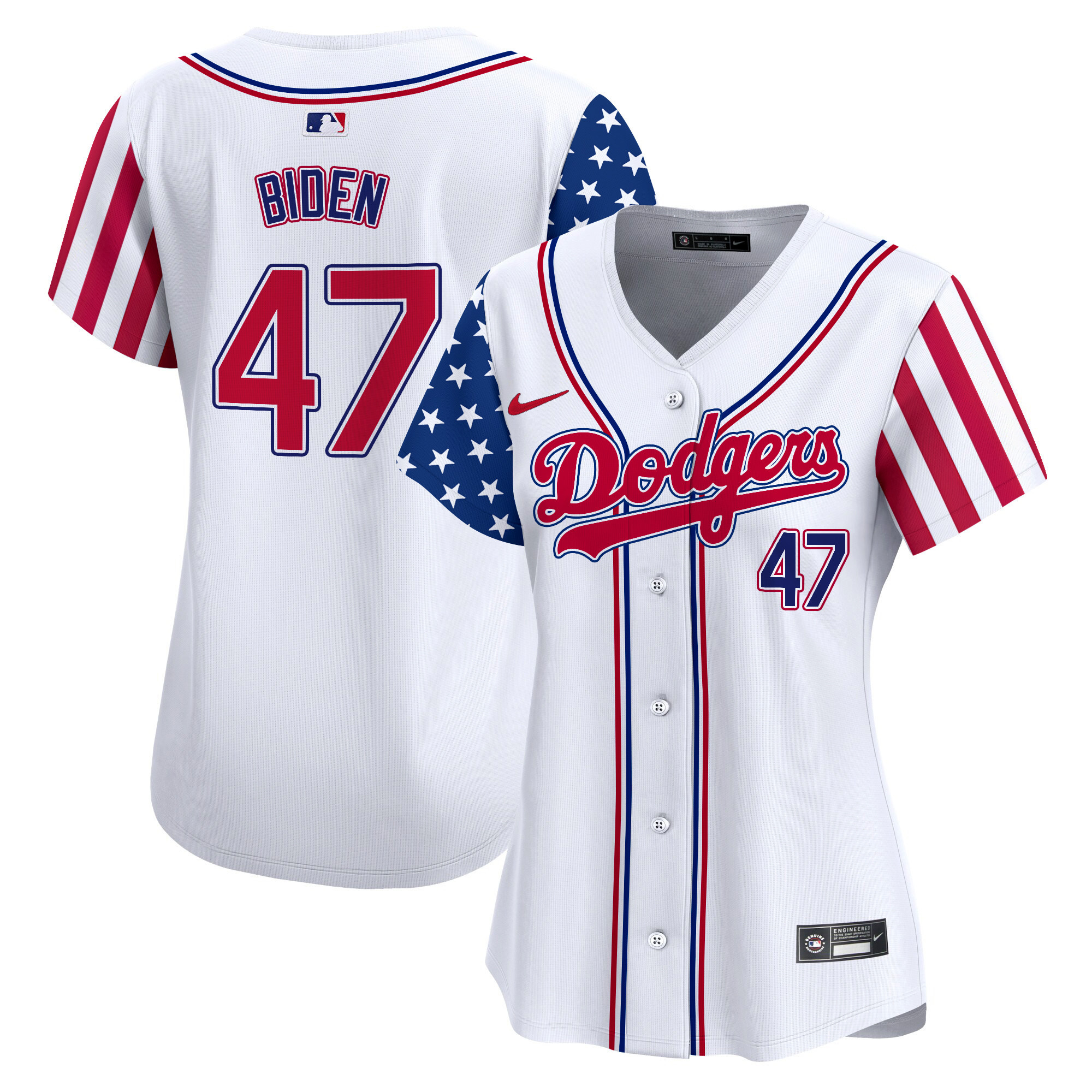 Women's Dodgers 2024 Independence Day Vapor Premier Limited Jersey V2 - All Stitched