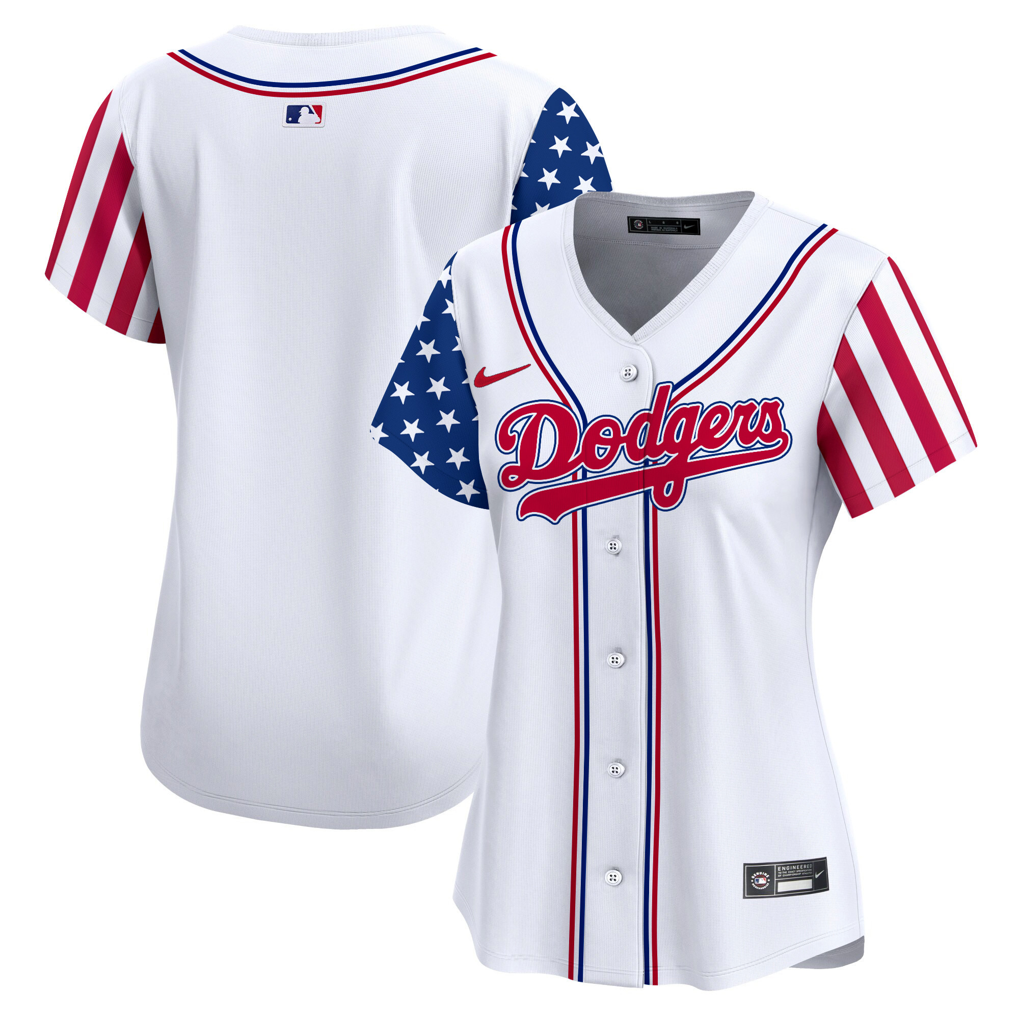 Women's Dodgers 2024 Independence Day Vapor Premier Limited Jersey V2 - All Stitched