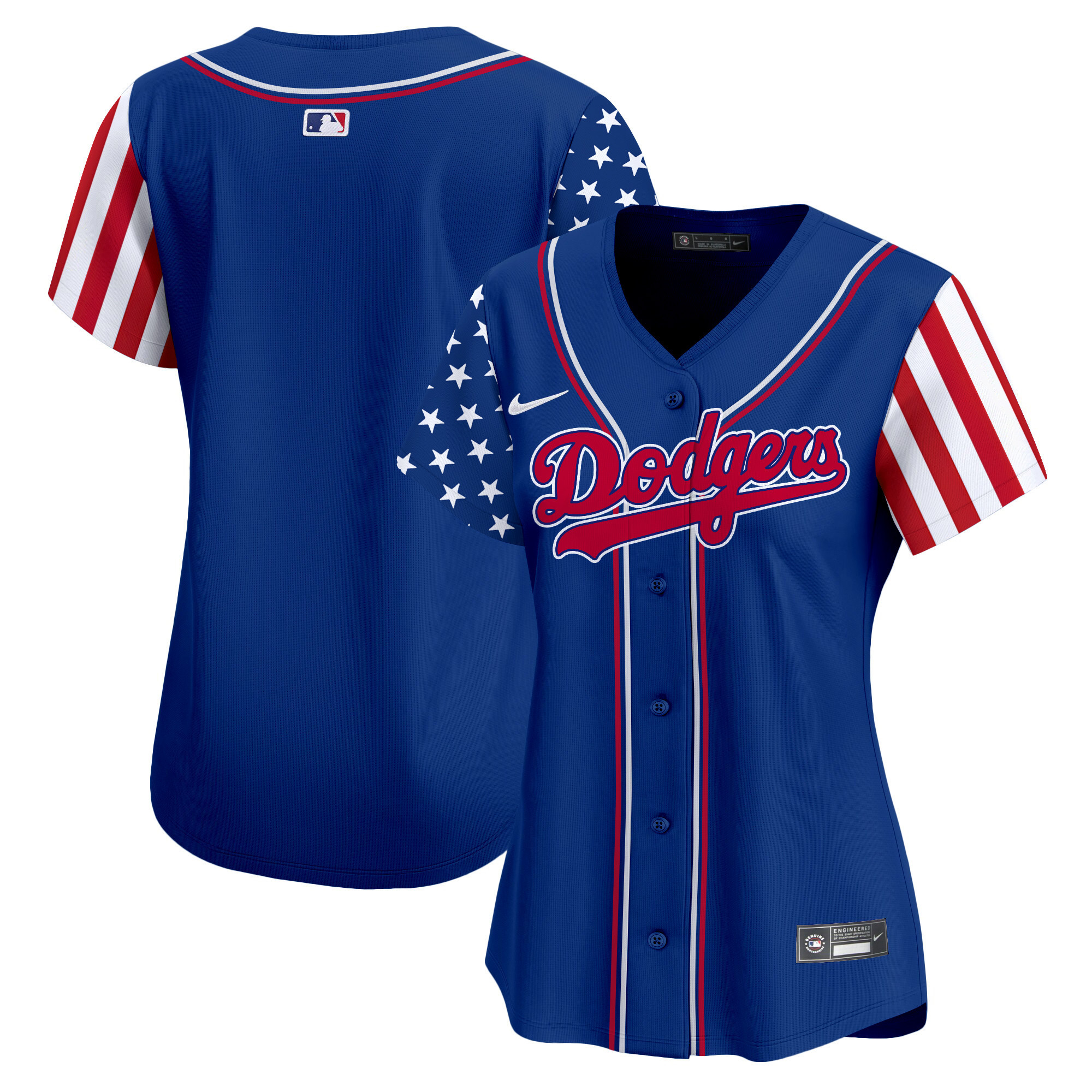 Women's Dodgers 2024 Independence Day Vapor Premier Limited Jersey V2 - All Stitched