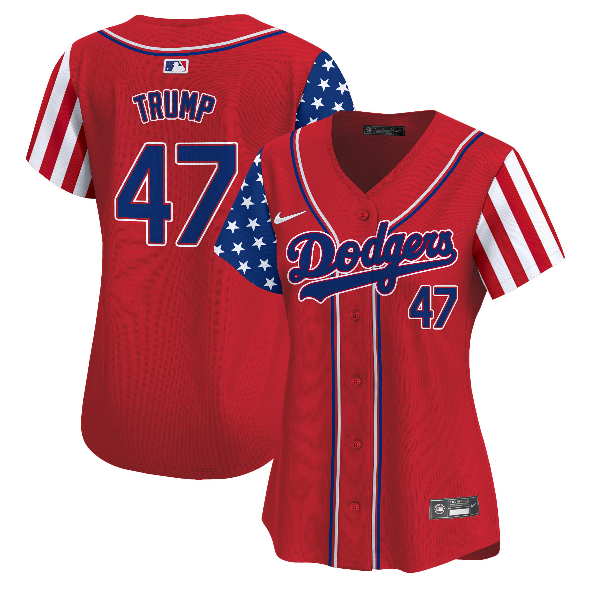 Women's Dodgers 2024 Independence Day Vapor Premier Limited Jersey V2 - All Stitched