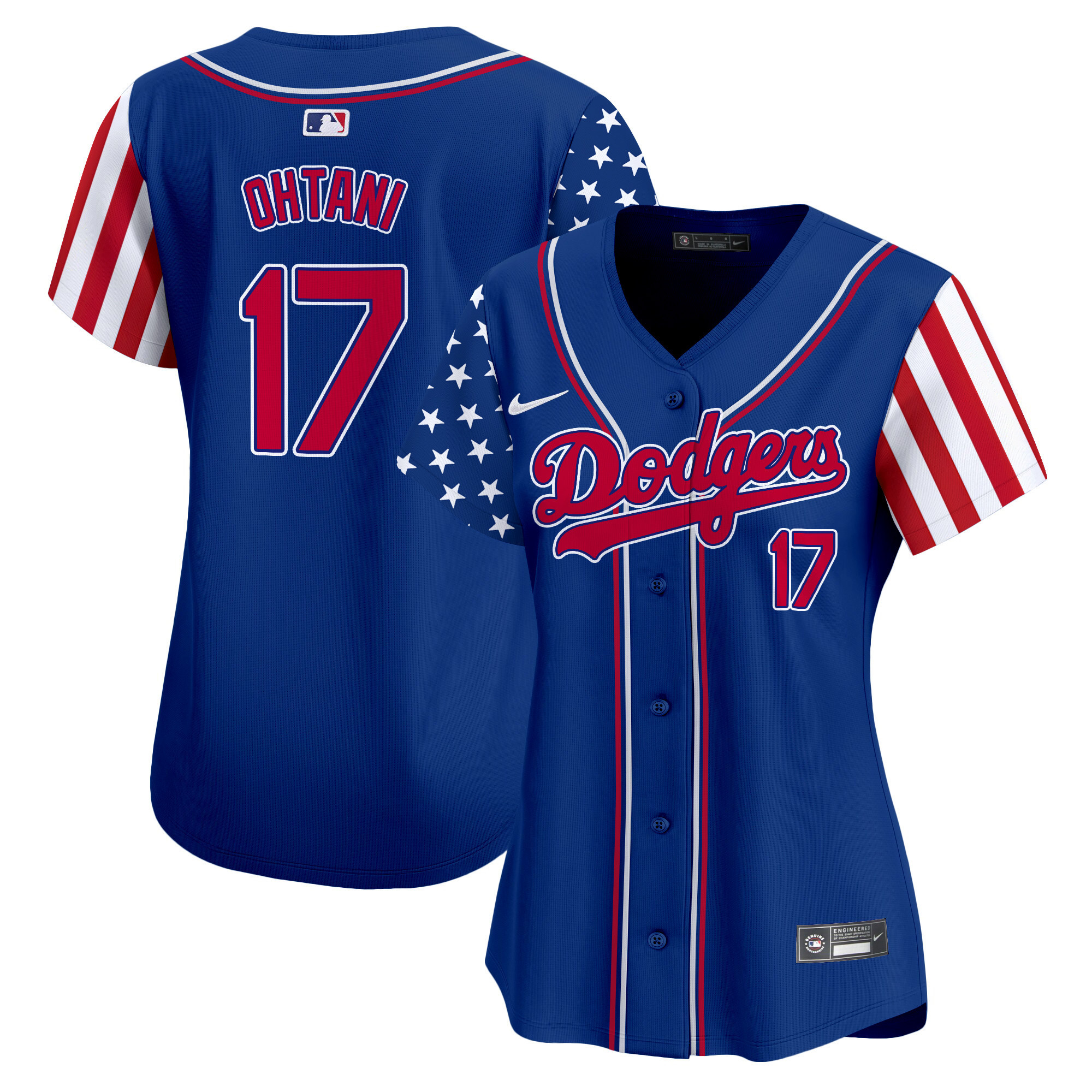 Women's Dodgers 2024 Independence Day Vapor Premier Limited Jersey V2 - All Stitched
