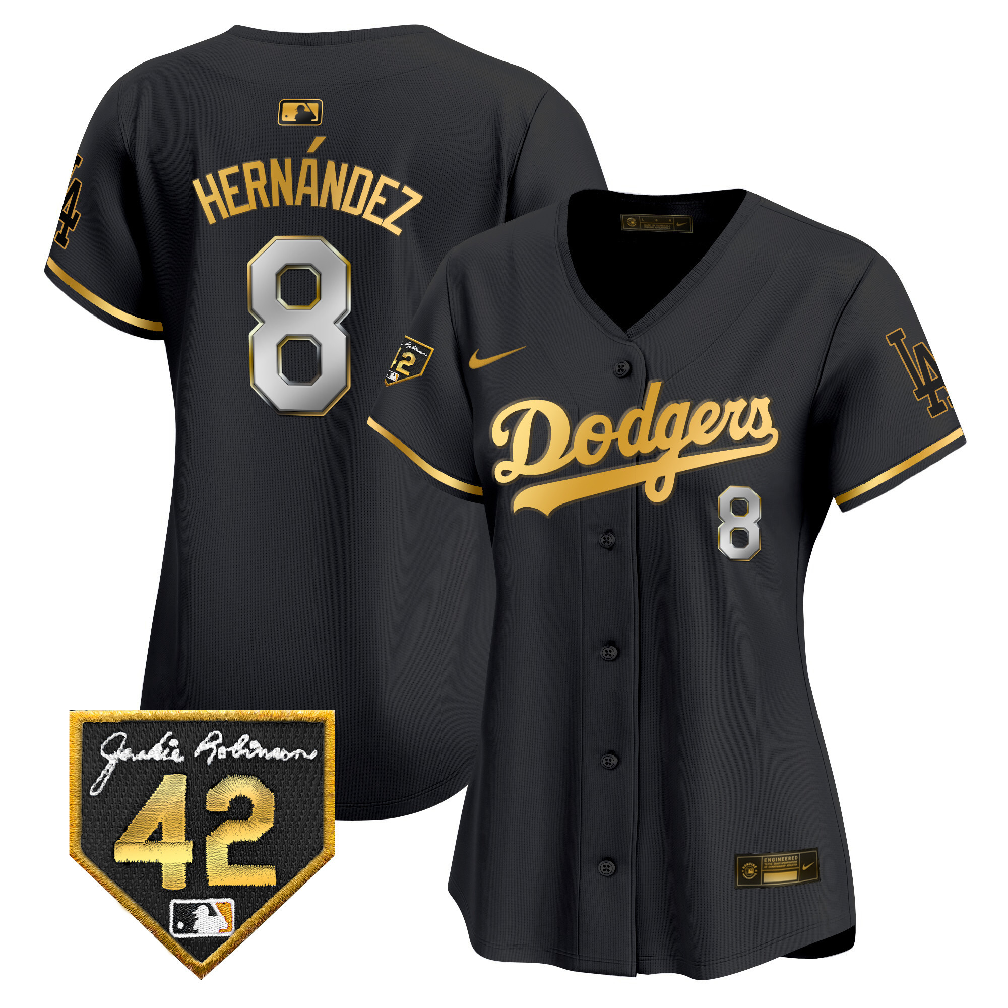 Women's Dodgers 2024 Jackie Robinson Patch Vapor Premier Limited Jersey - All Stitched