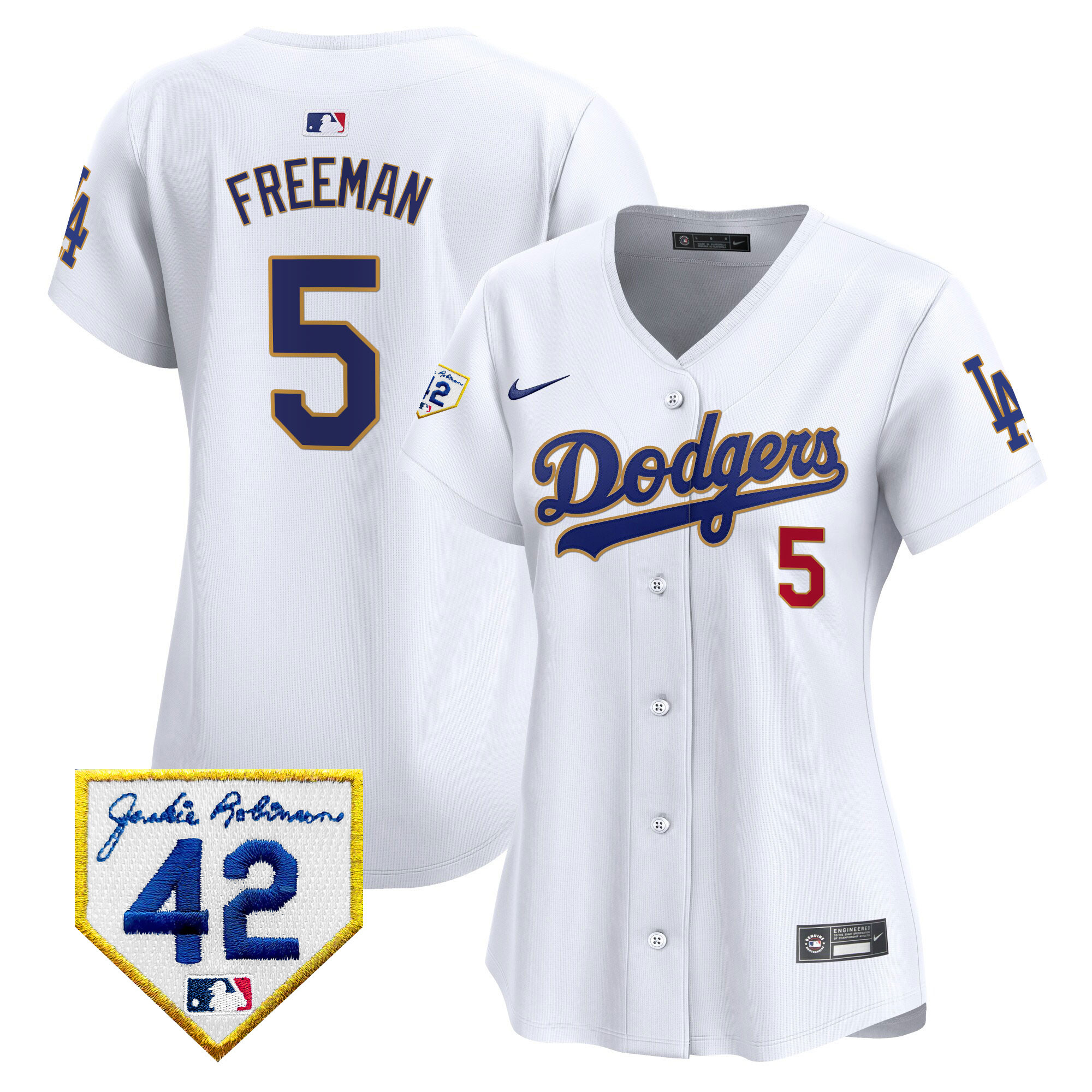 Women's Dodgers 2024 Jackie Robinson Patch Vapor Premier Limited Jersey - All Stitched