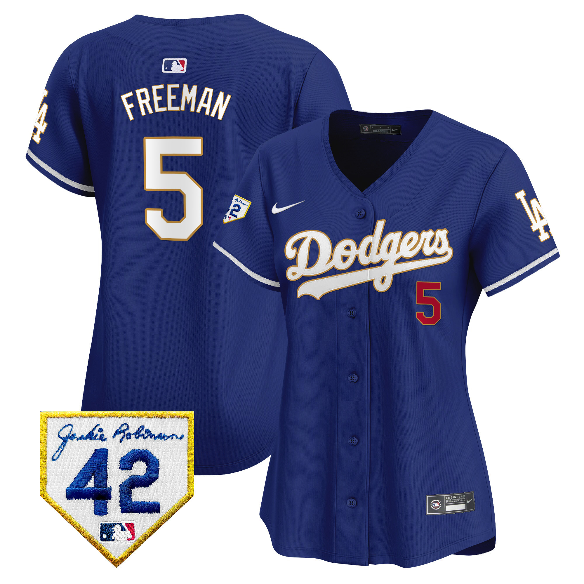 Women's Dodgers 2024 Jackie Robinson Patch Vapor Premier Limited Jersey - All Stitched