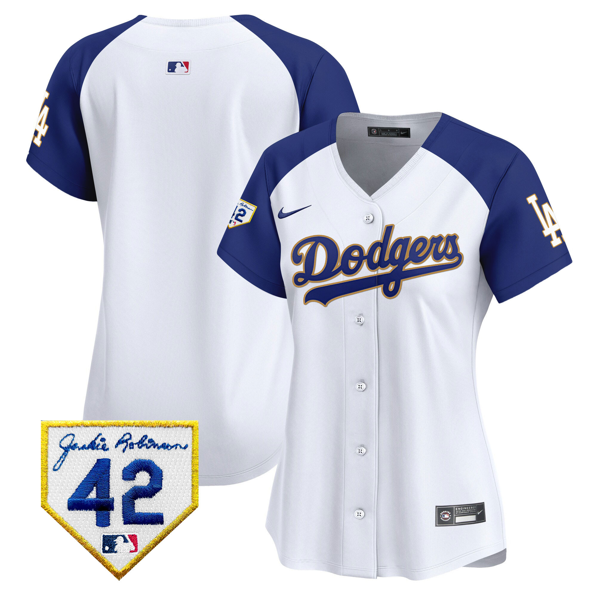 Women's Dodgers 2024 Jackie Robinson Patch Vapor Premier Limited Jersey - All Stitched