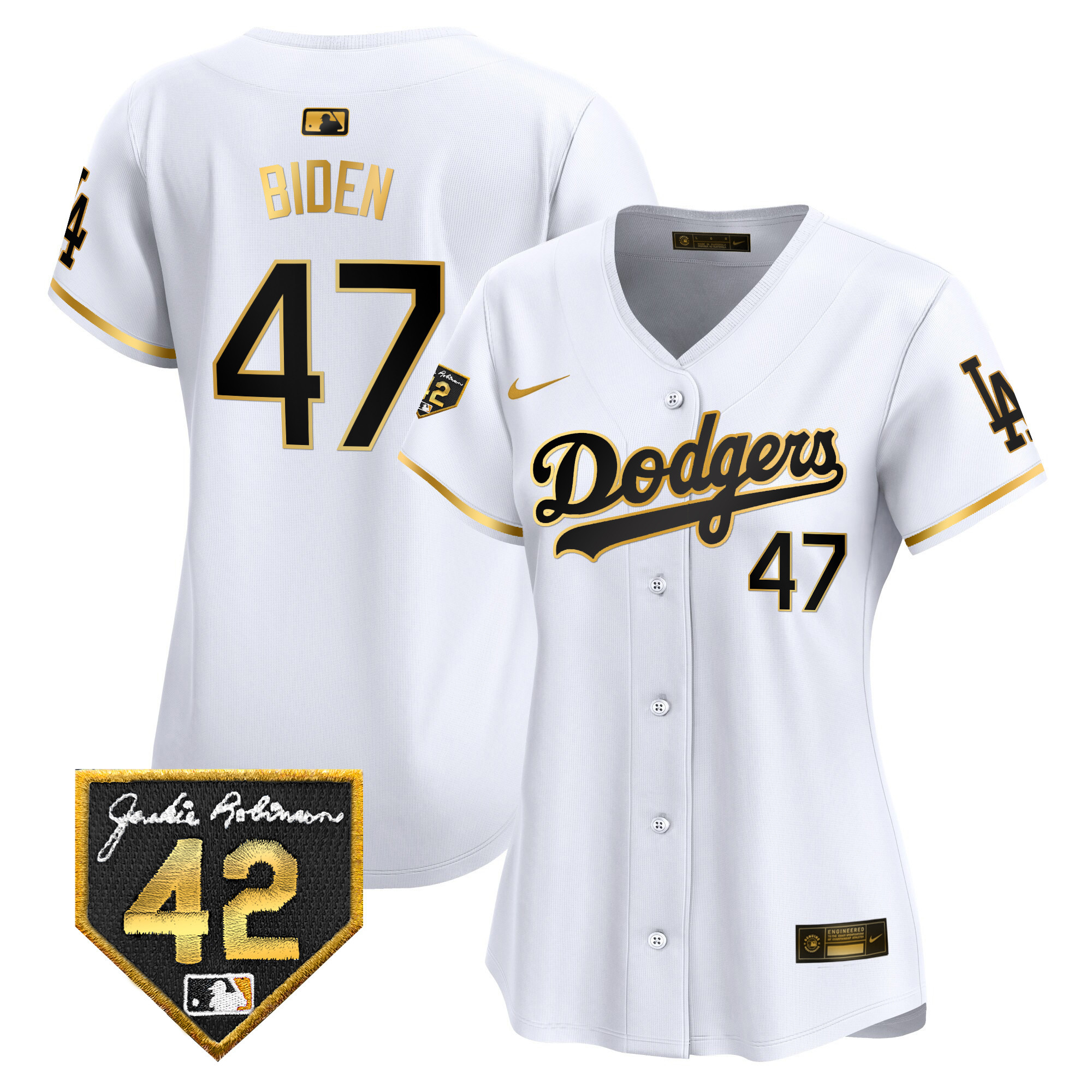 Women's Dodgers 2024 Jackie Robinson Patch Vapor Premier Limited Jersey - All Stitched