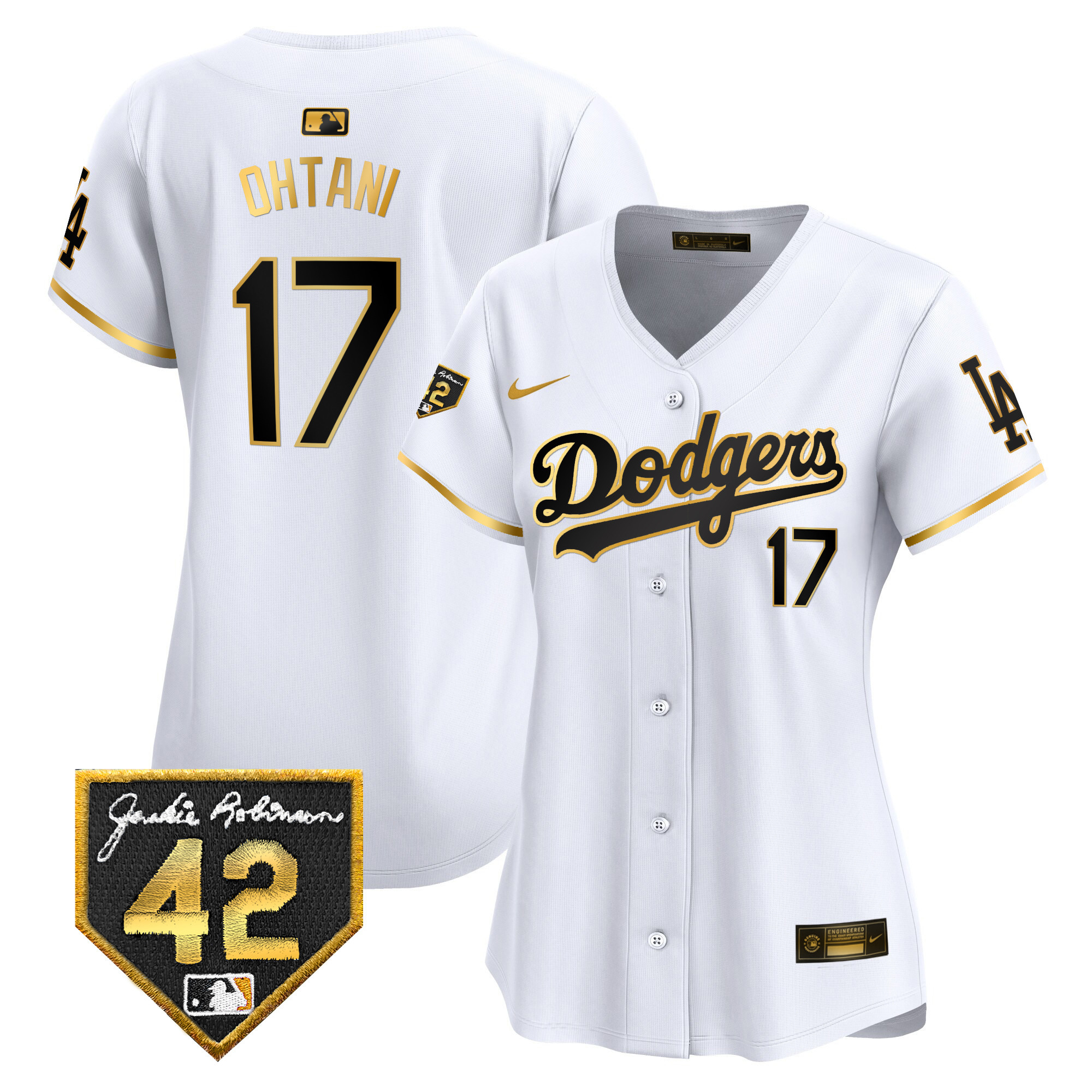 Women's Dodgers 2024 Jackie Robinson Patch Vapor Premier Limited Jersey - All Stitched