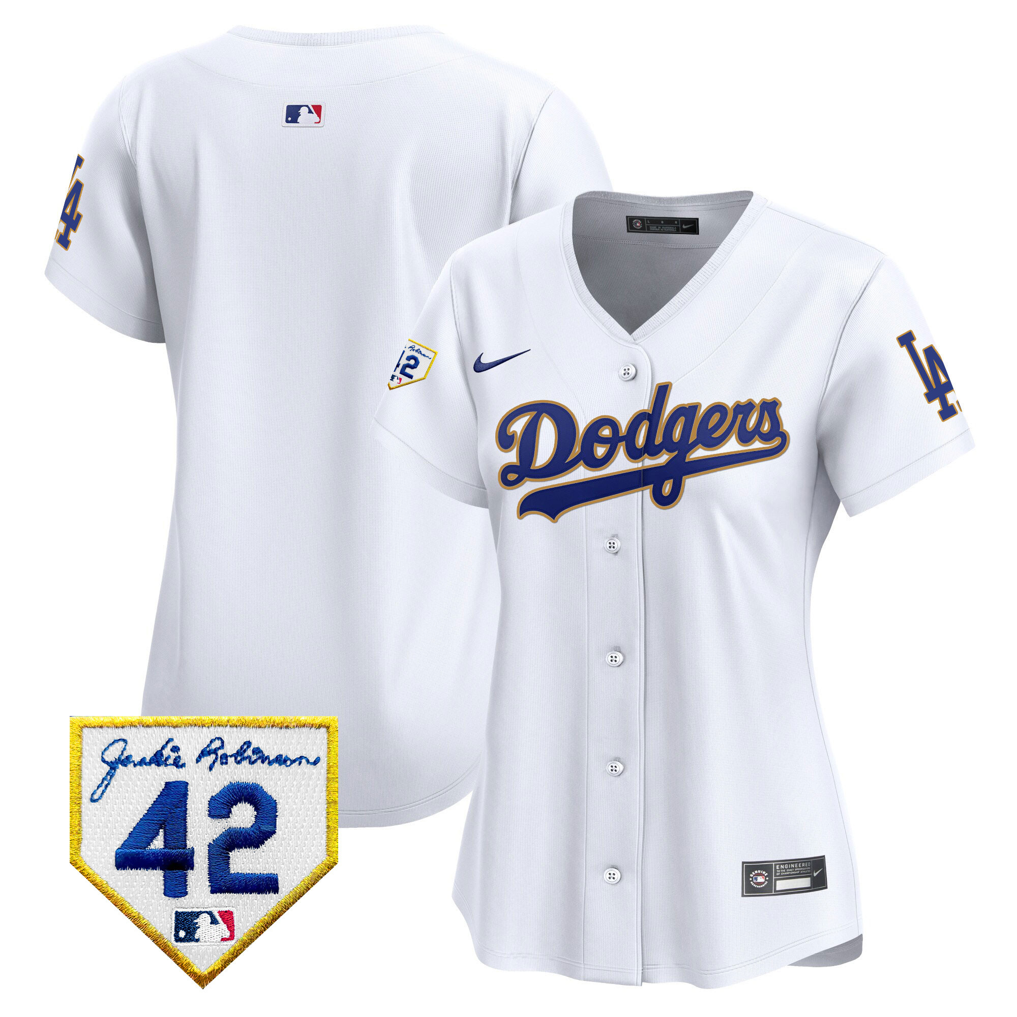 Women's Dodgers 2024 Jackie Robinson Patch Vapor Premier Limited Jersey - All Stitched