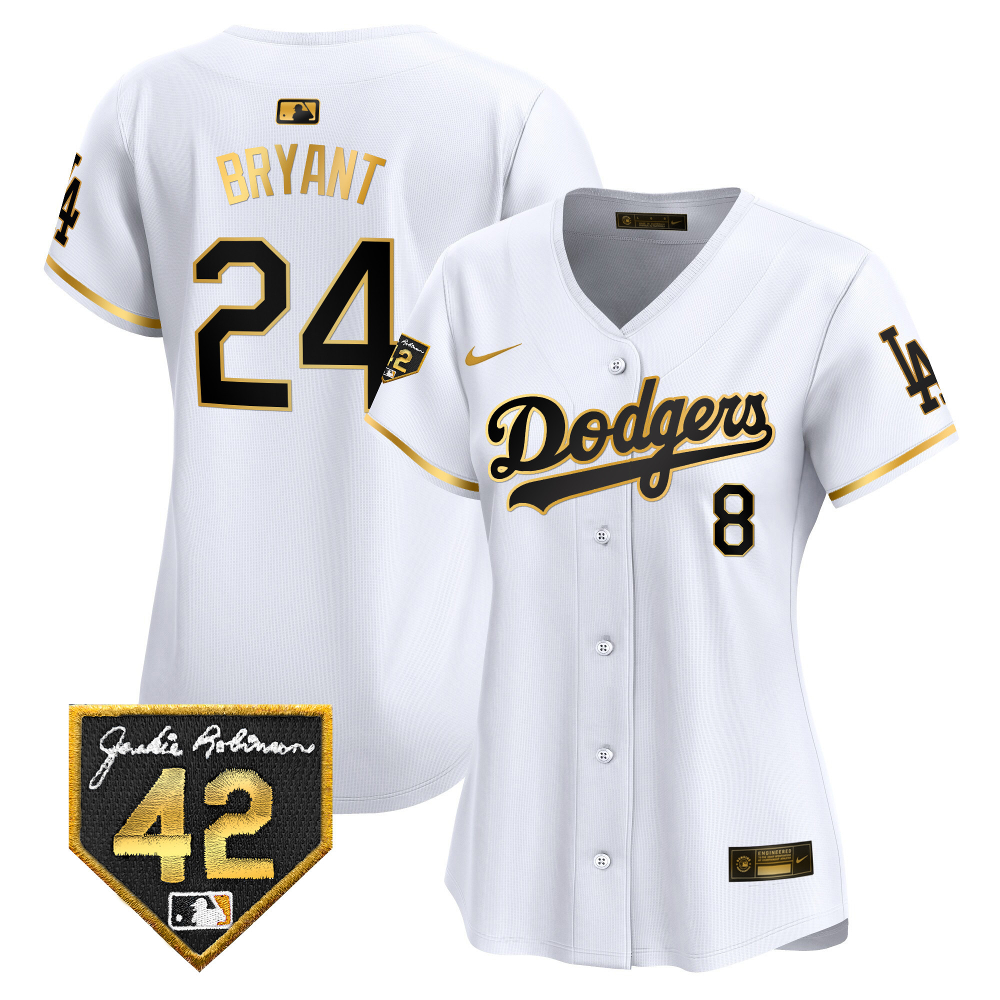 Women's Dodgers 2024 Jackie Robinson Patch Vapor Premier Limited Jersey - All Stitched