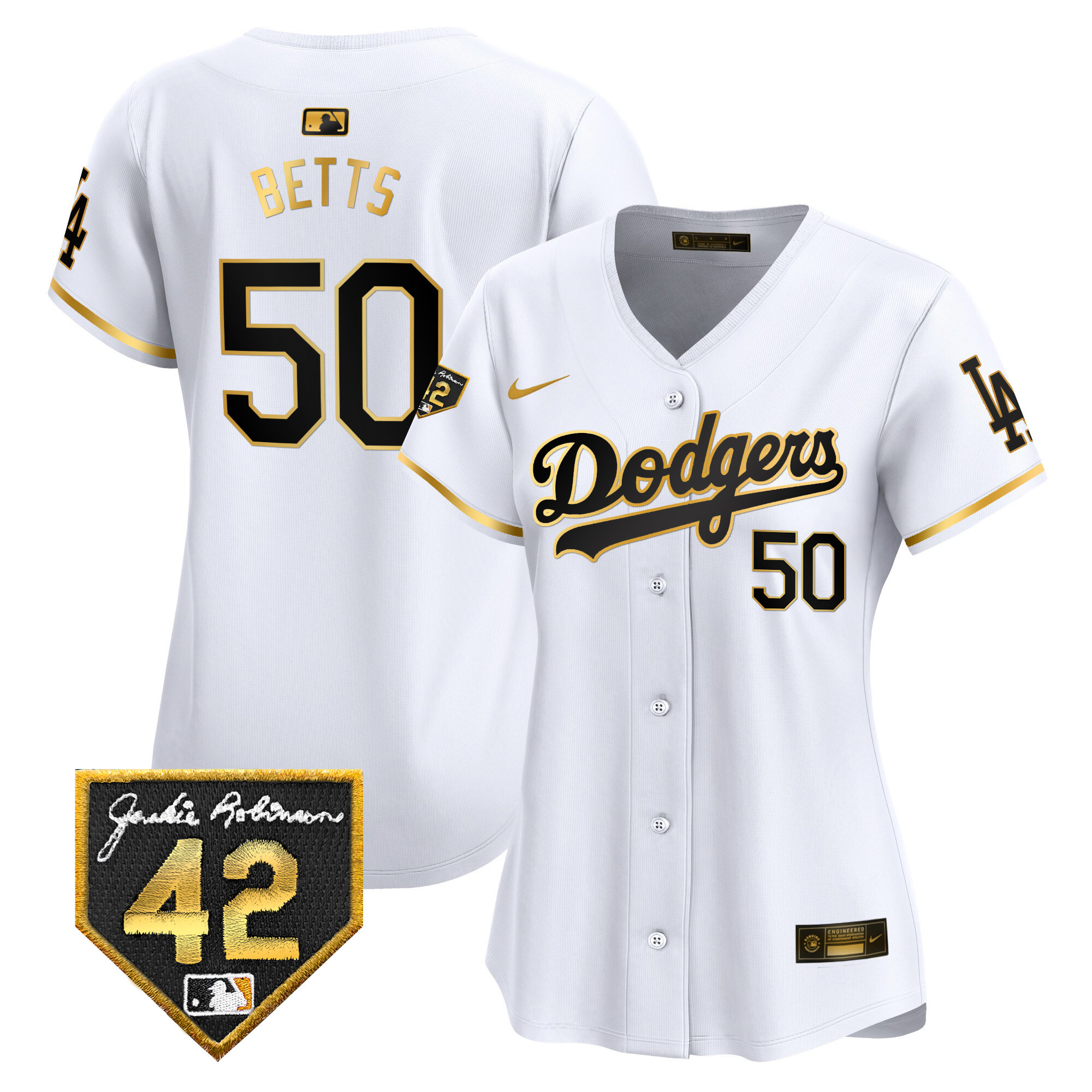 Women's Dodgers 2024 Jackie Robinson Patch Vapor Premier Limited Jersey - All Stitched
