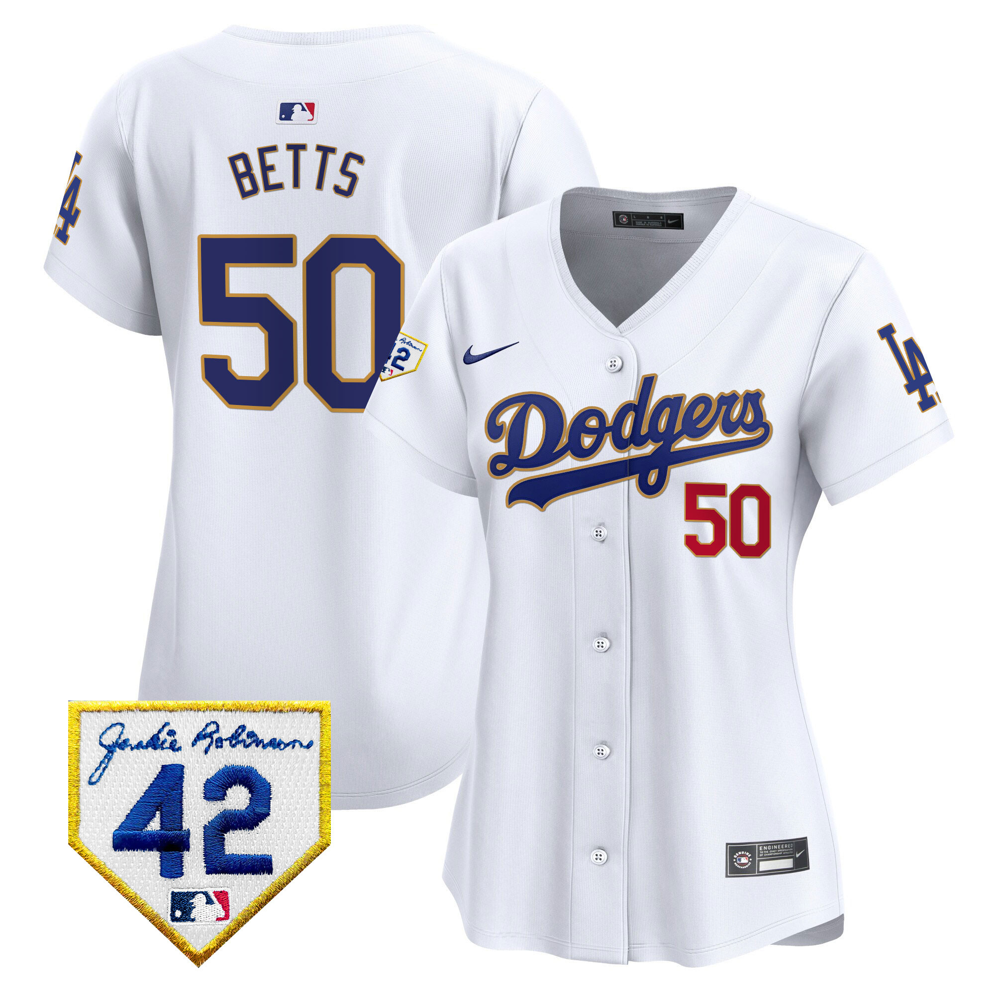 Women's Dodgers 2024 Jackie Robinson Patch Vapor Premier Limited Jersey - All Stitched