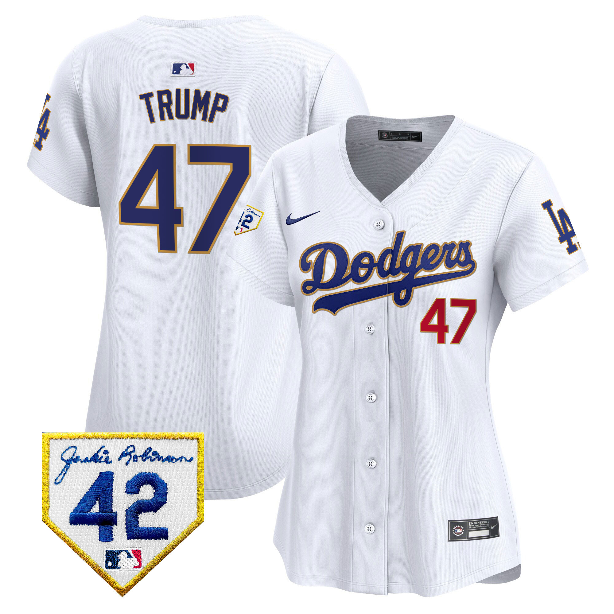 Women's Dodgers 2024 Jackie Robinson Patch Vapor Premier Limited Jersey - All Stitched