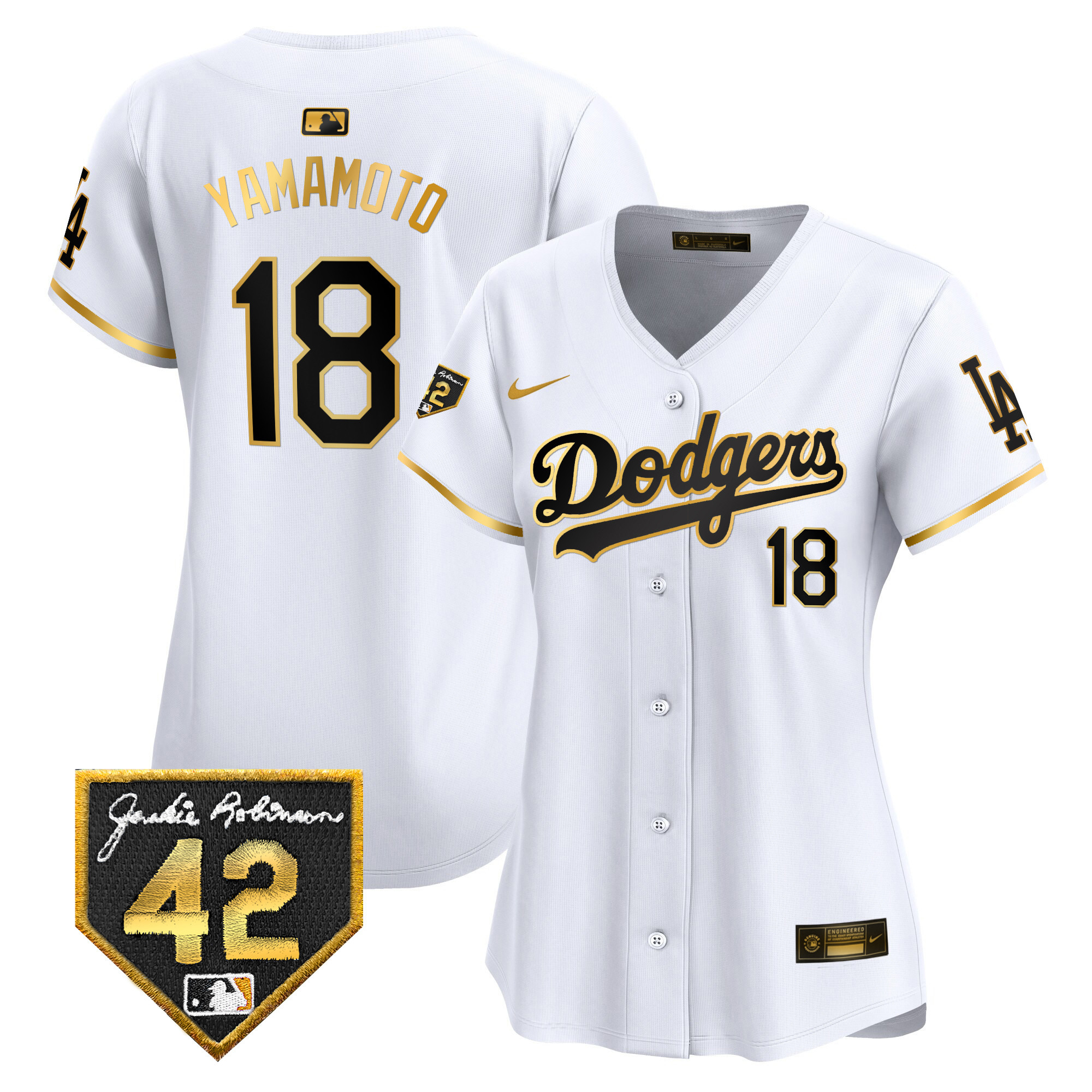Women's Dodgers 2024 Jackie Robinson Patch Vapor Premier Limited Jersey - All Stitched