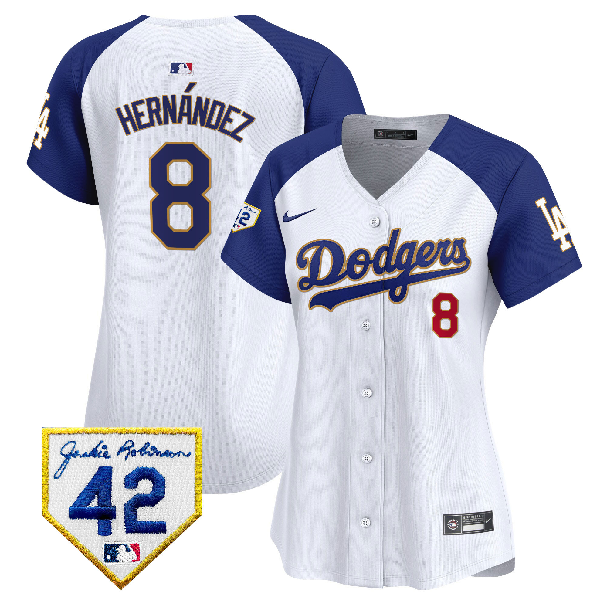 Women's Dodgers 2024 Jackie Robinson Patch Vapor Premier Limited Jersey - All Stitched