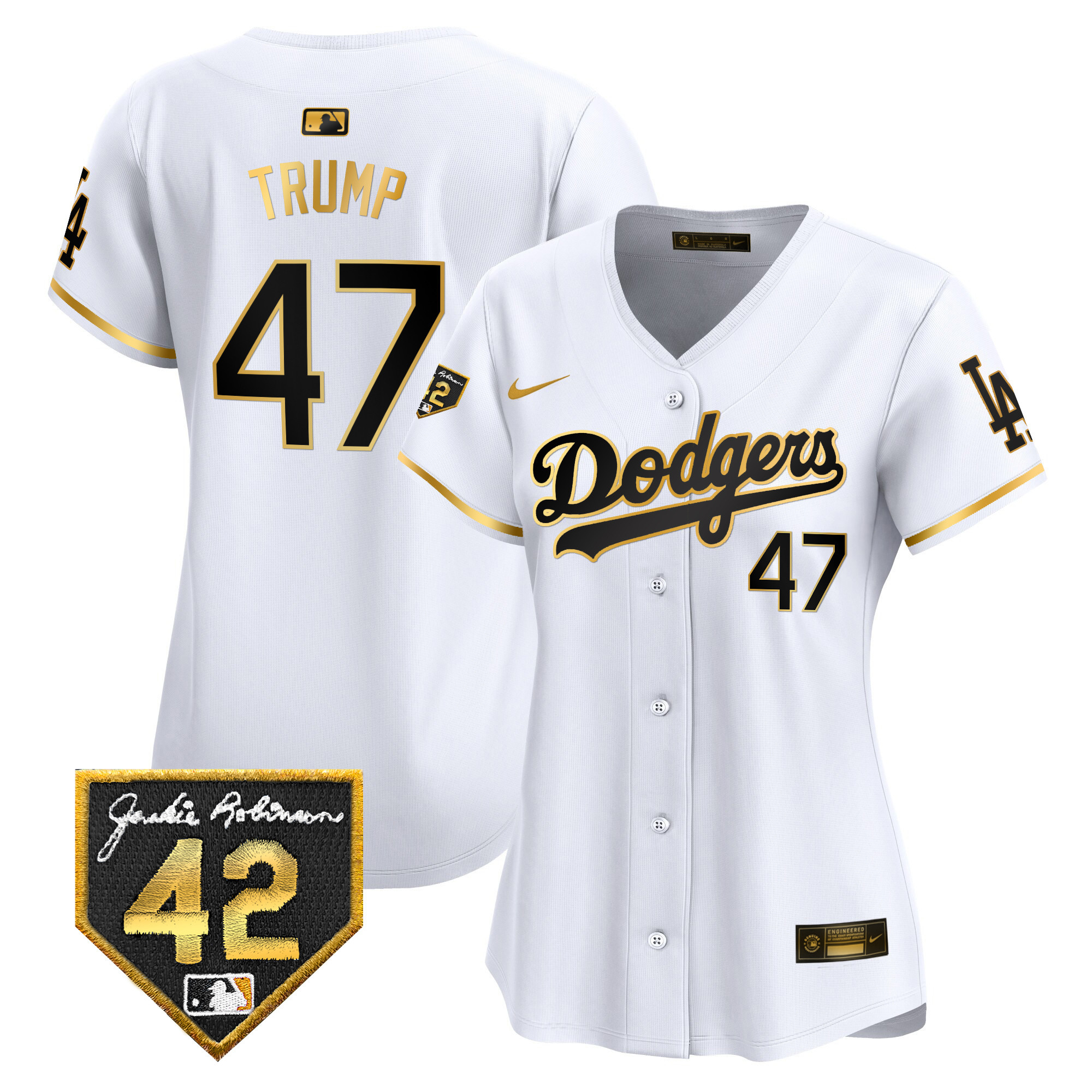 Women's Dodgers 2024 Jackie Robinson Patch Vapor Premier Limited Jersey - All Stitched
