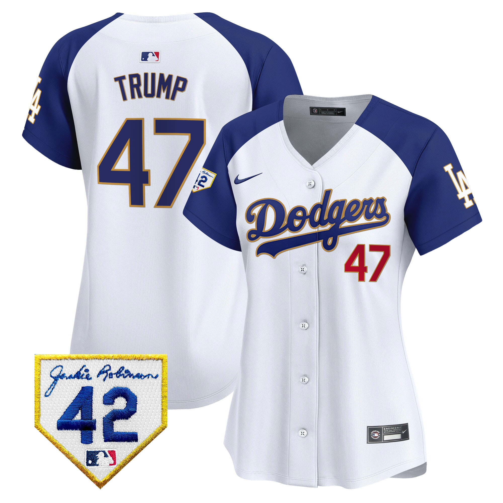 Women's Dodgers 2024 Jackie Robinson Patch Vapor Premier Limited Jersey - All Stitched