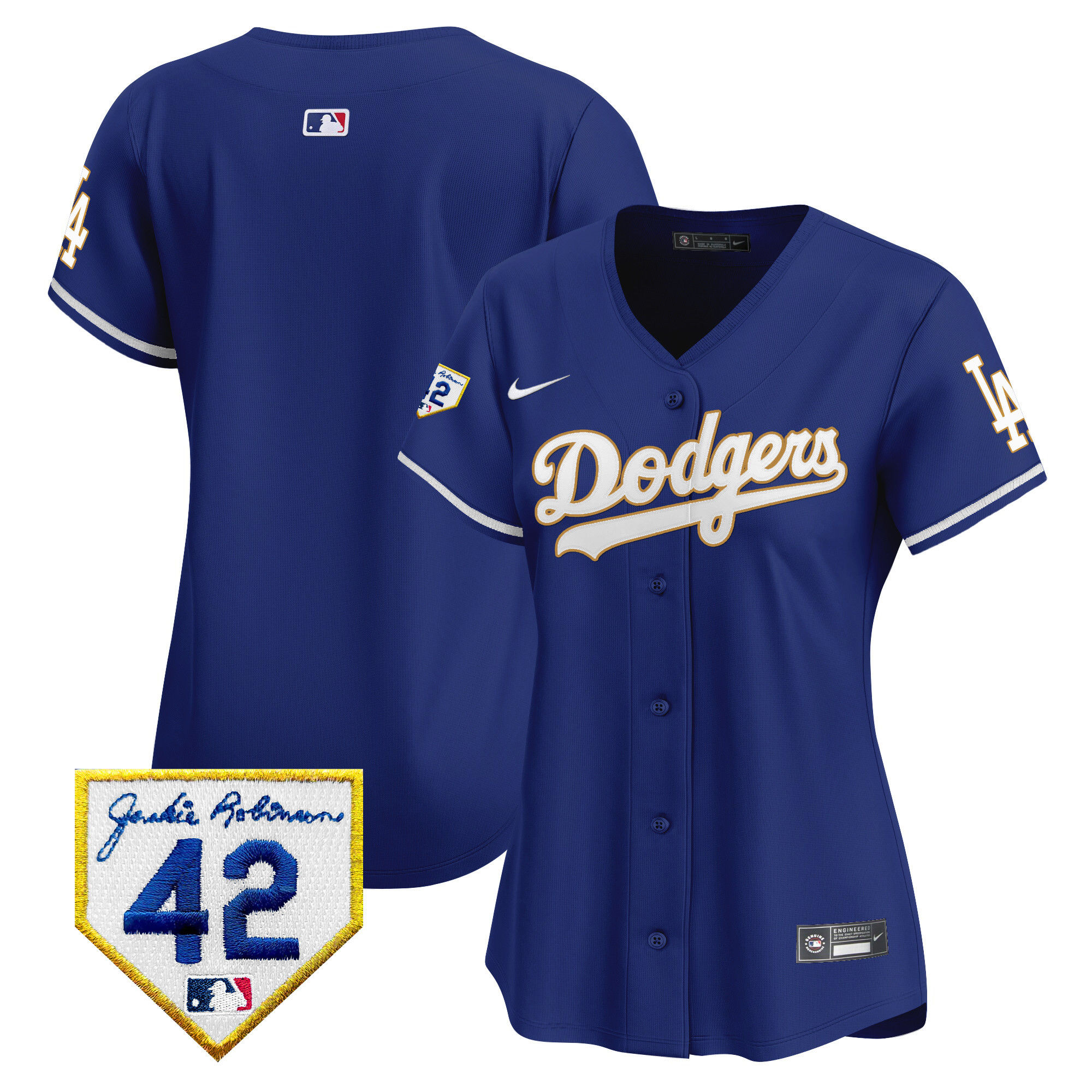 Women's Dodgers 2024 Jackie Robinson Patch Vapor Premier Limited Jersey - All Stitched