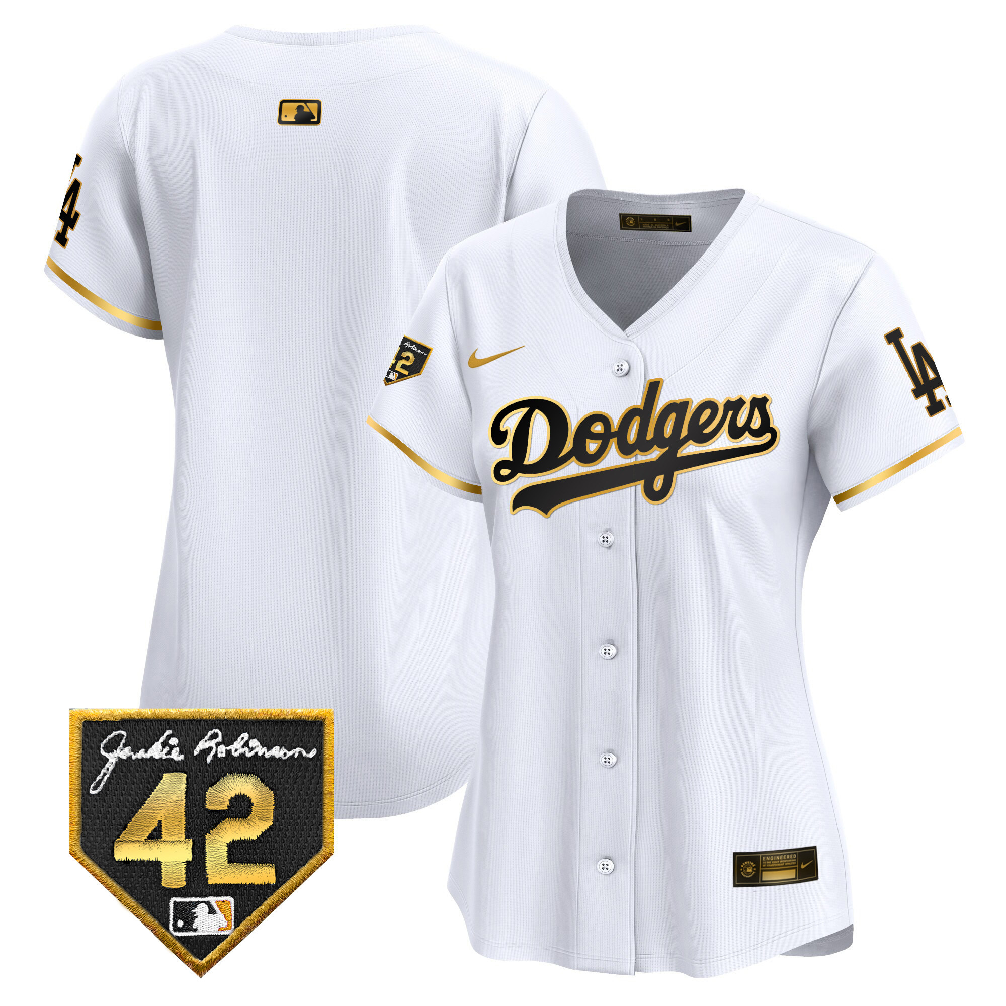 Women's Dodgers 2024 Jackie Robinson Patch Vapor Premier Limited Jersey - All Stitched