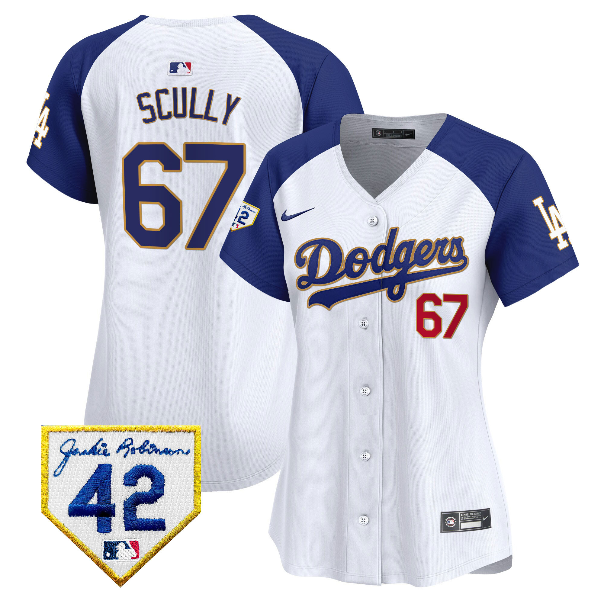 Women's Dodgers 2024 Jackie Robinson Patch Vapor Premier Limited Jersey - All Stitched
