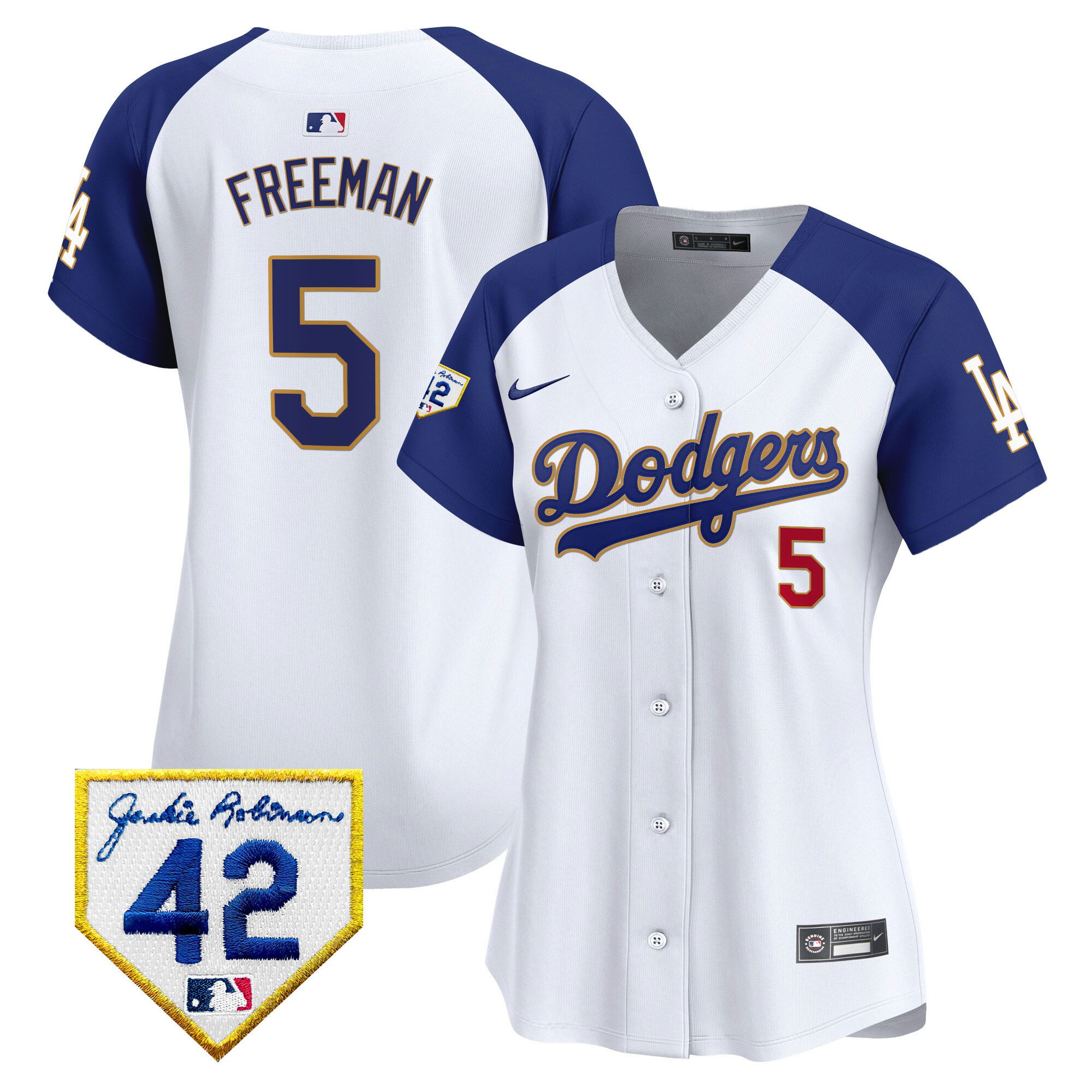 Women's Dodgers 2024 Jackie Robinson Patch Vapor Premier Limited Jersey - All Stitched
