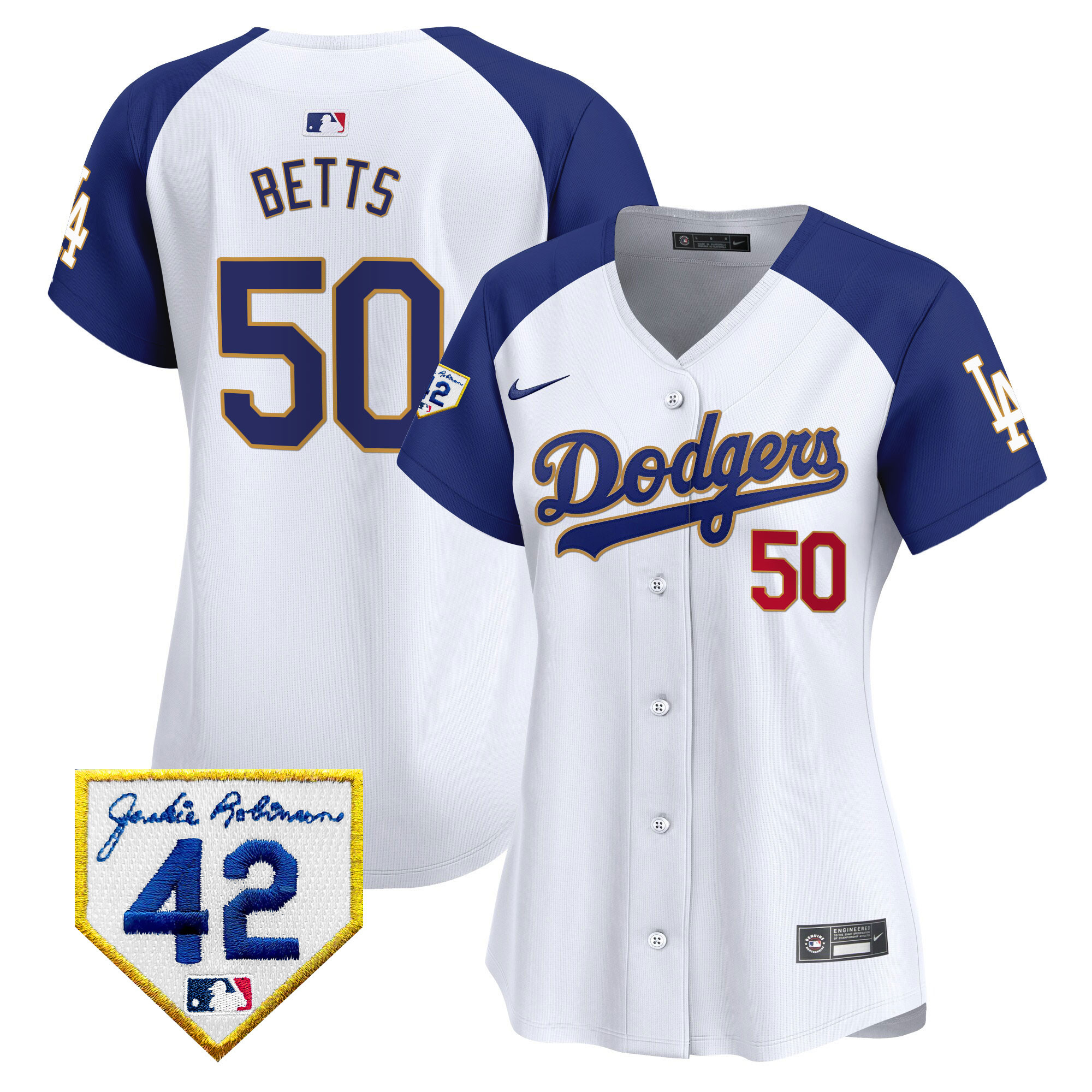 Women's Dodgers 2024 Jackie Robinson Patch Vapor Premier Limited Jersey - All Stitched