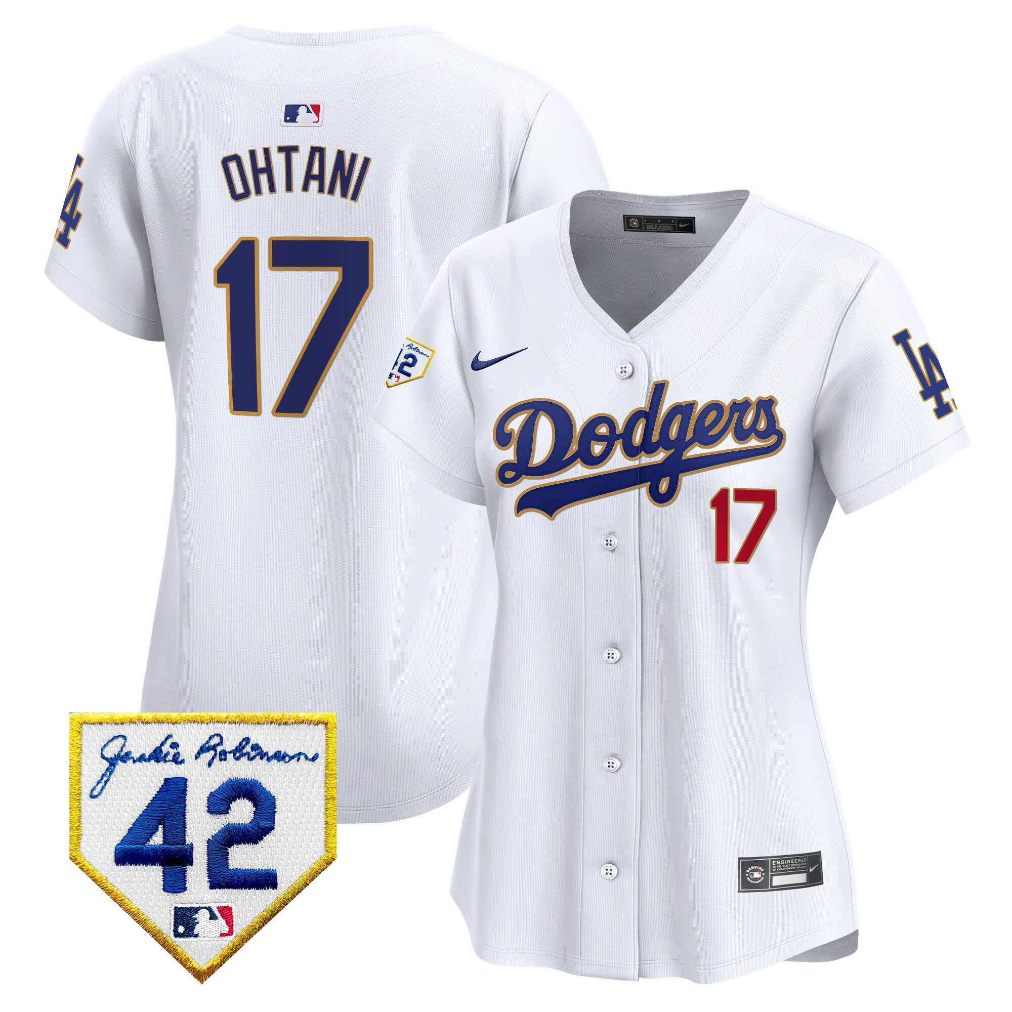 Women's Dodgers 2024 Jackie Robinson Patch Vapor Premier Limited Jersey - All Stitched