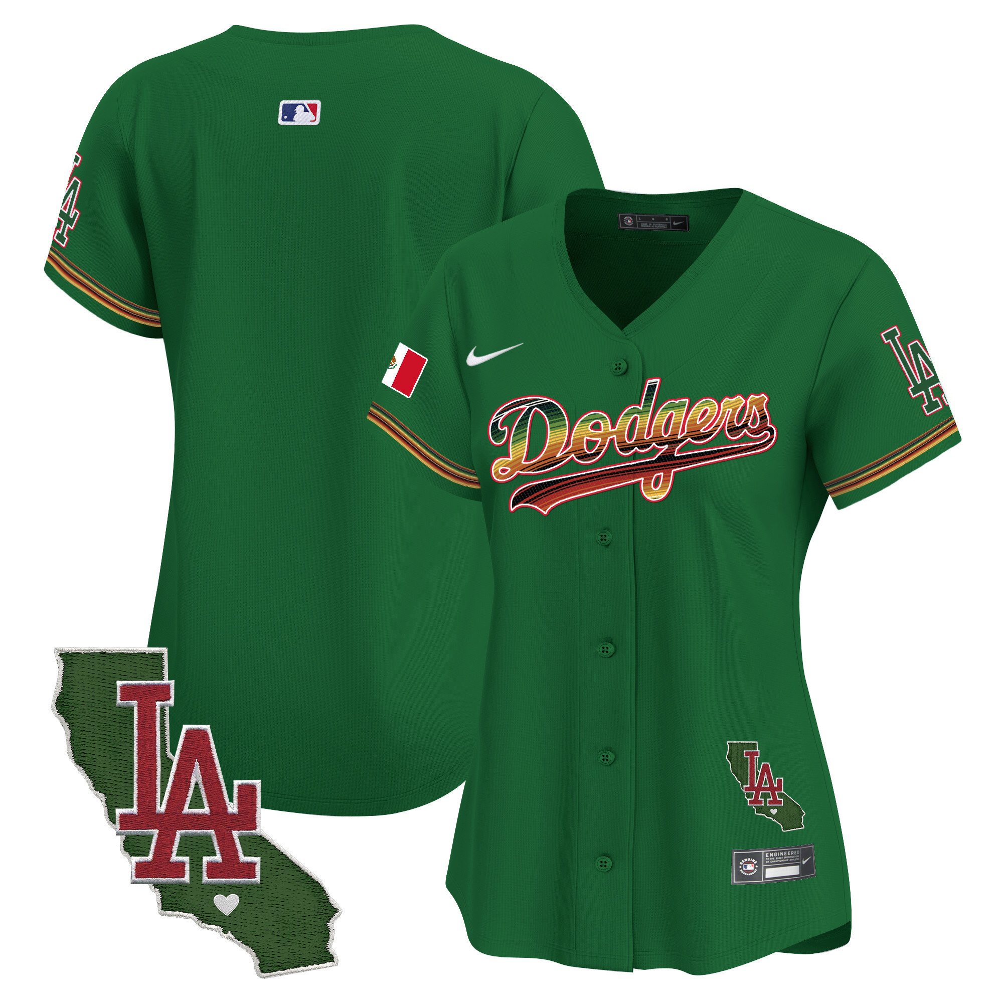 Women's Dodgers Mexico Traditional Style Vapor Premier Limited Jersey - All Stitched