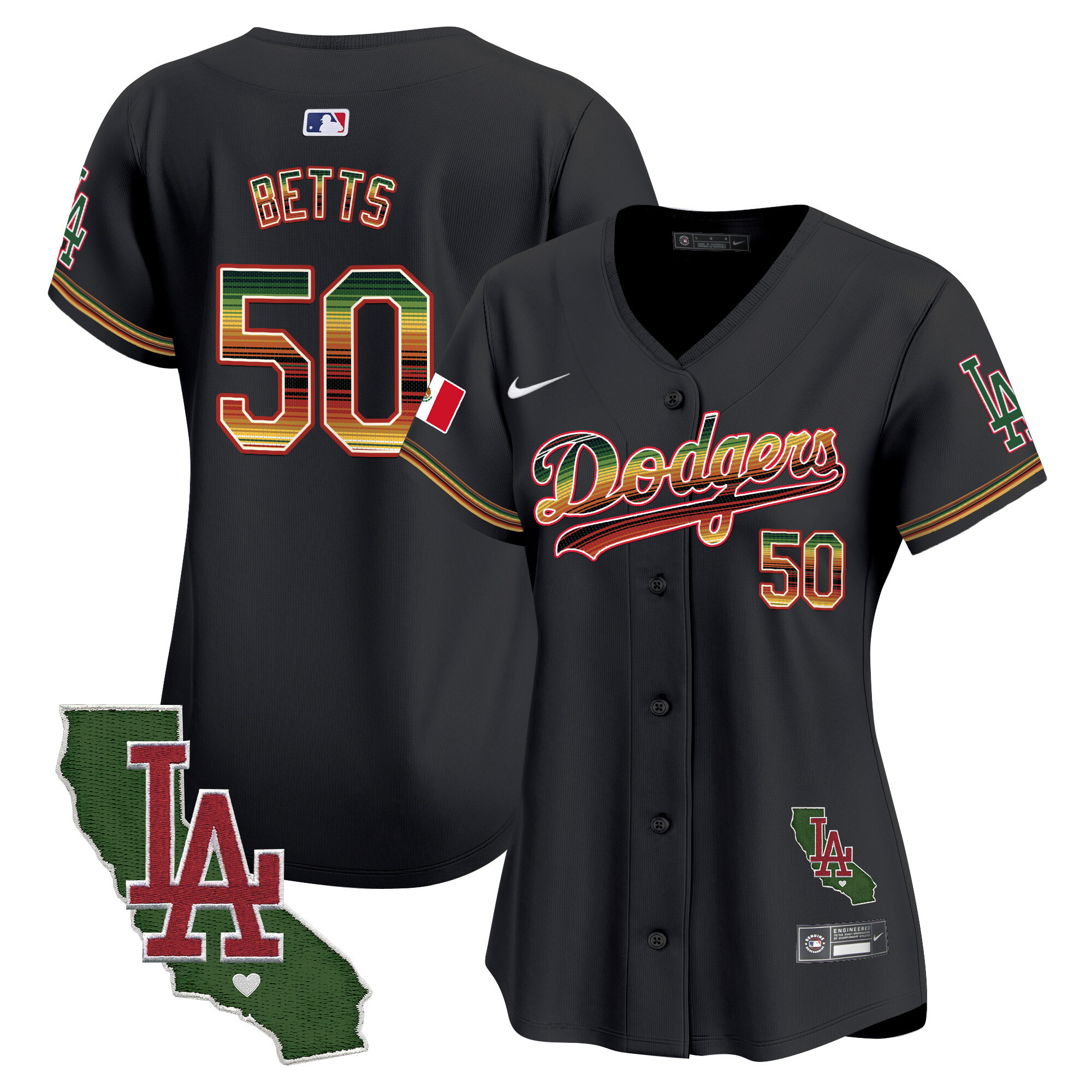 Women's Dodgers Mexico Traditional Style Vapor Premier Limited Jersey - All Stitched