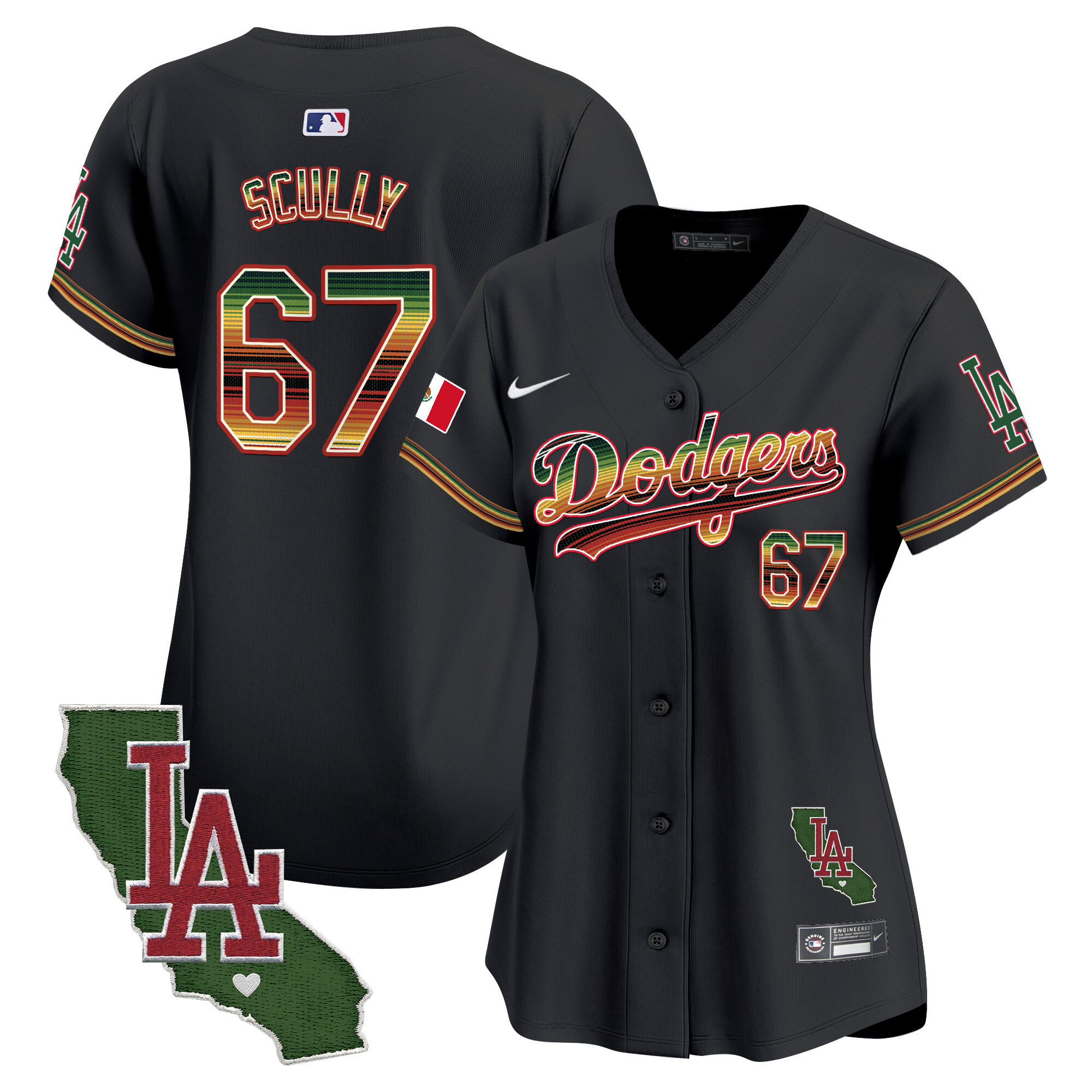 Women's Dodgers Mexico Traditional Style Vapor Premier Limited Jersey - All Stitched
