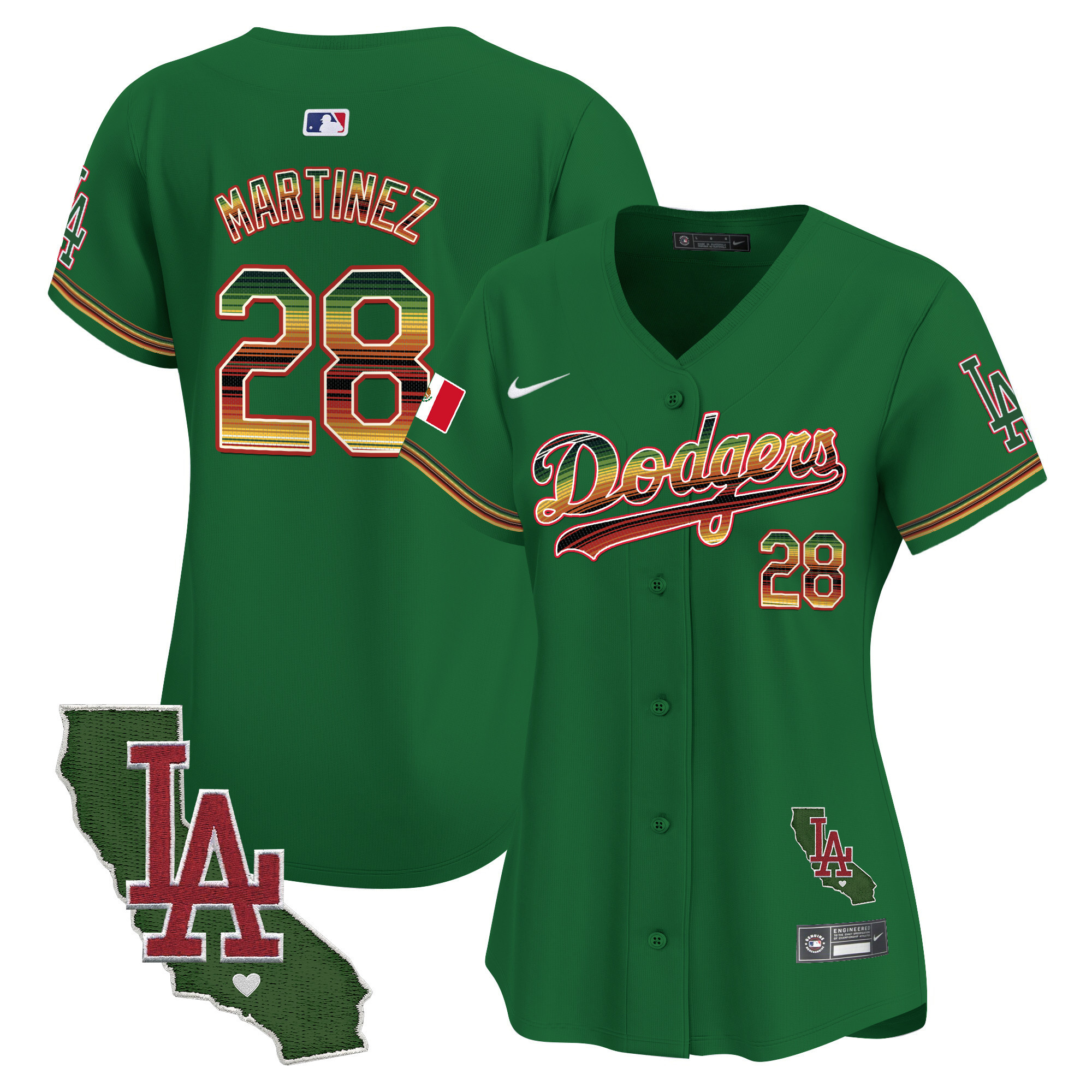 Women's Dodgers Mexico Traditional Style Vapor Premier Limited Jersey - All Stitched