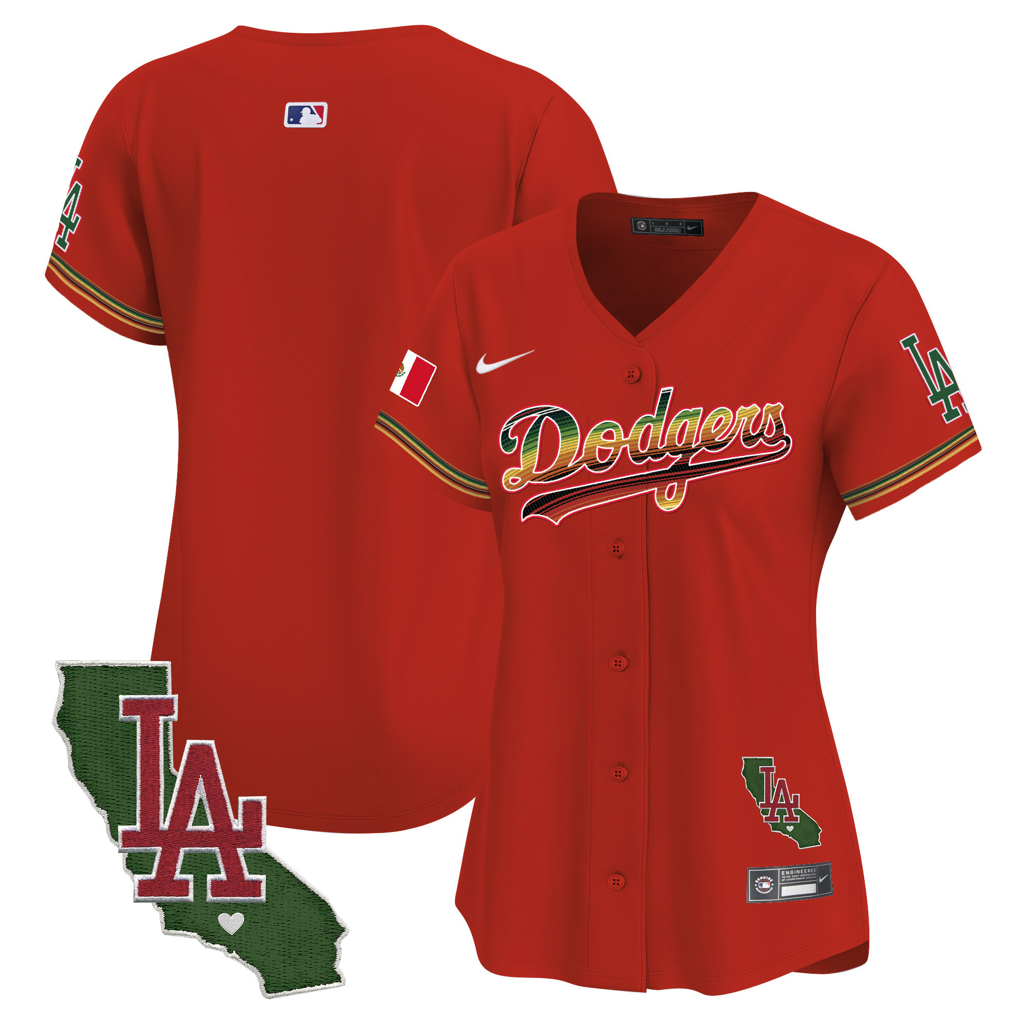 Women's Dodgers Mexico Traditional Style Vapor Premier Limited Jersey - All Stitched