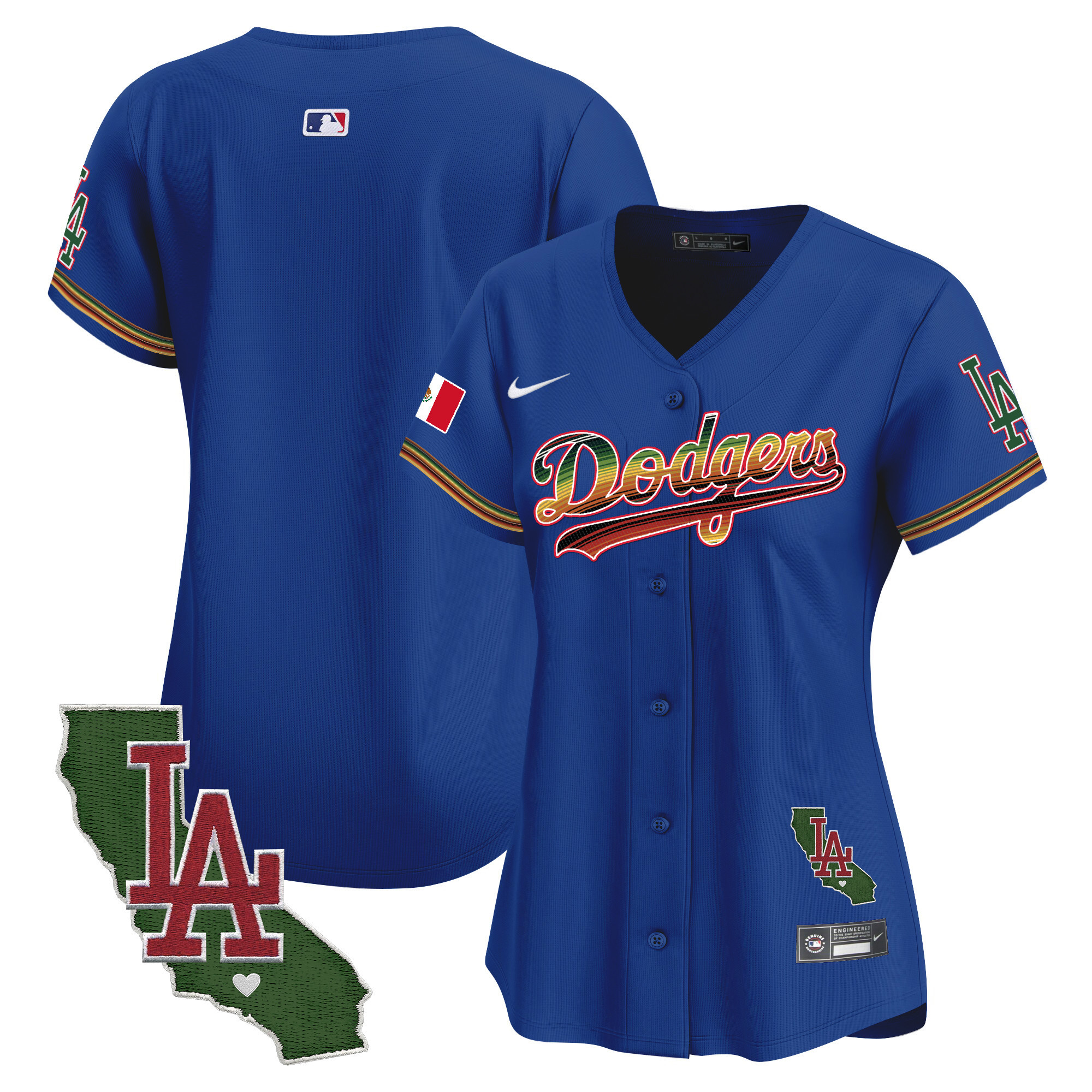 Women's Dodgers Mexico Traditional Style Vapor Premier Limited Jersey - All Stitched