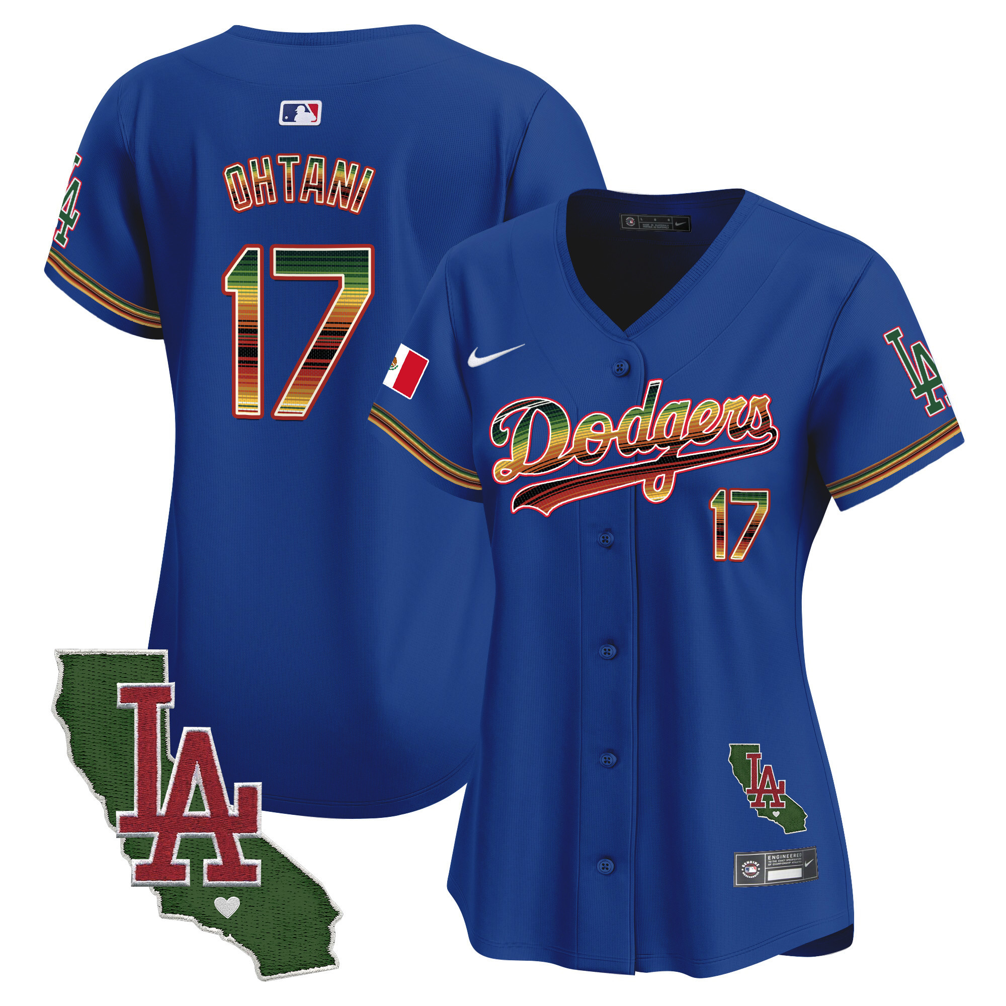 Women's Dodgers Mexico Traditional Style Vapor Premier Limited Jersey - All Stitched