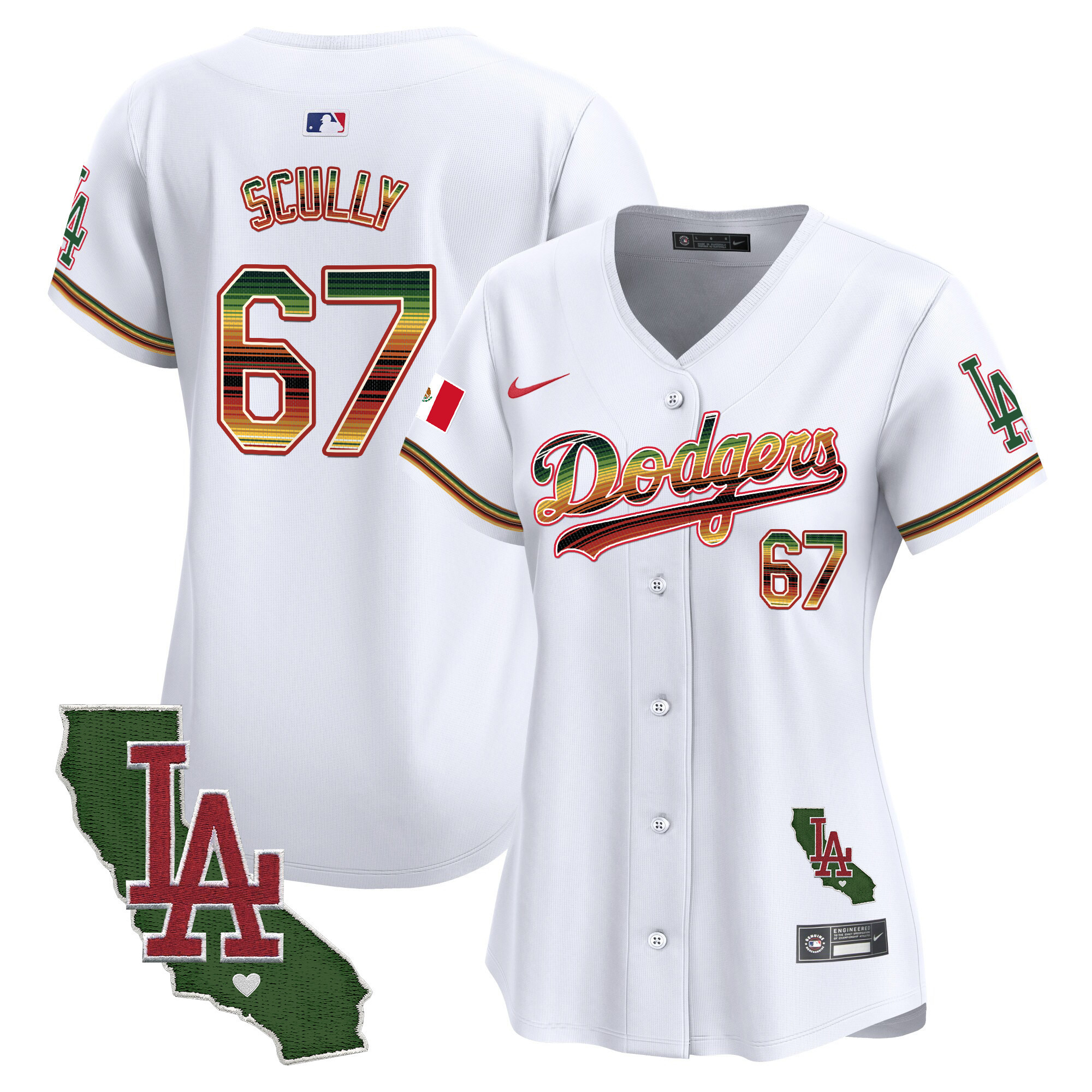 Women's Dodgers Mexico Traditional Style Vapor Premier Limited Jersey - All Stitched