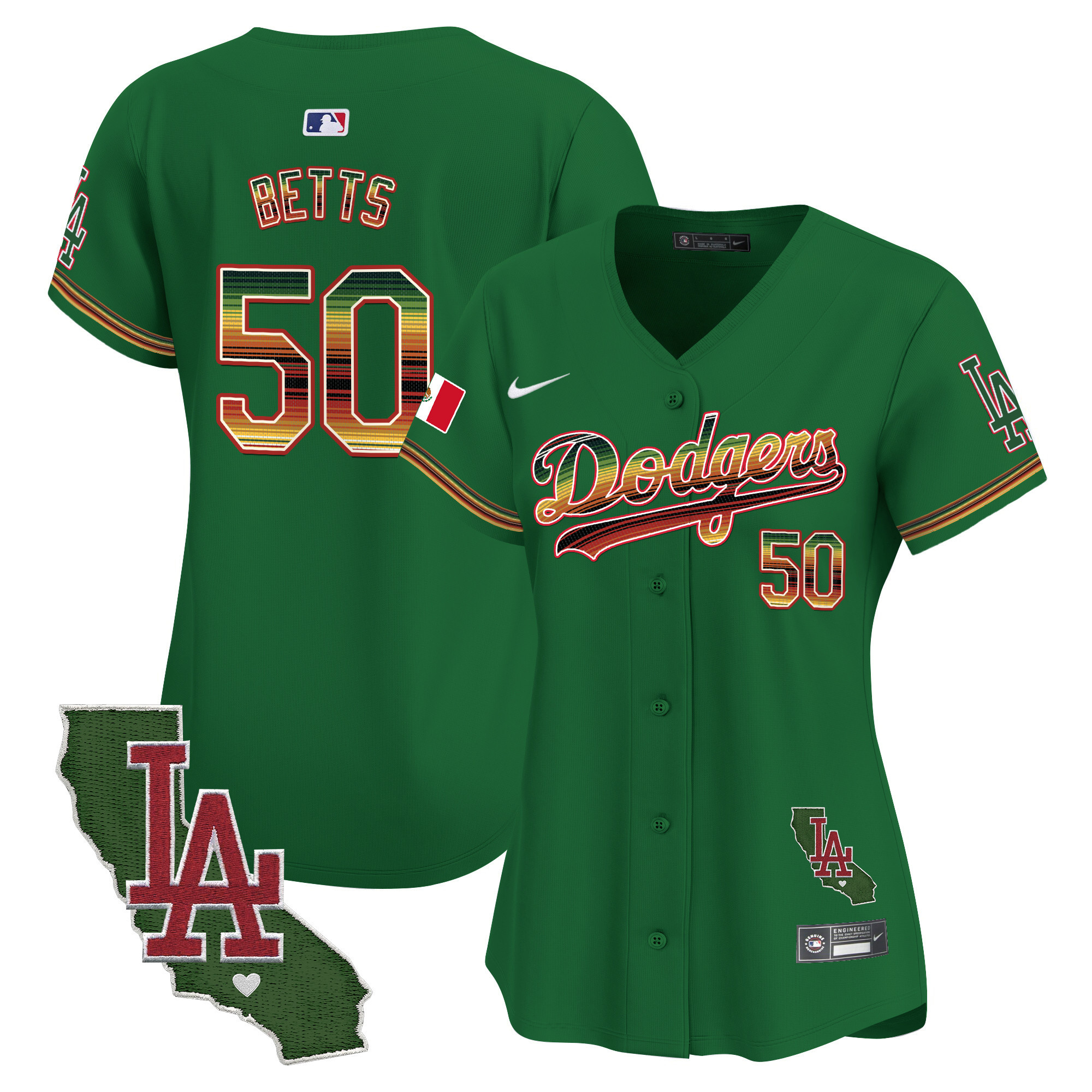 Women's Dodgers Mexico Traditional Style Vapor Premier Limited Jersey - All Stitched