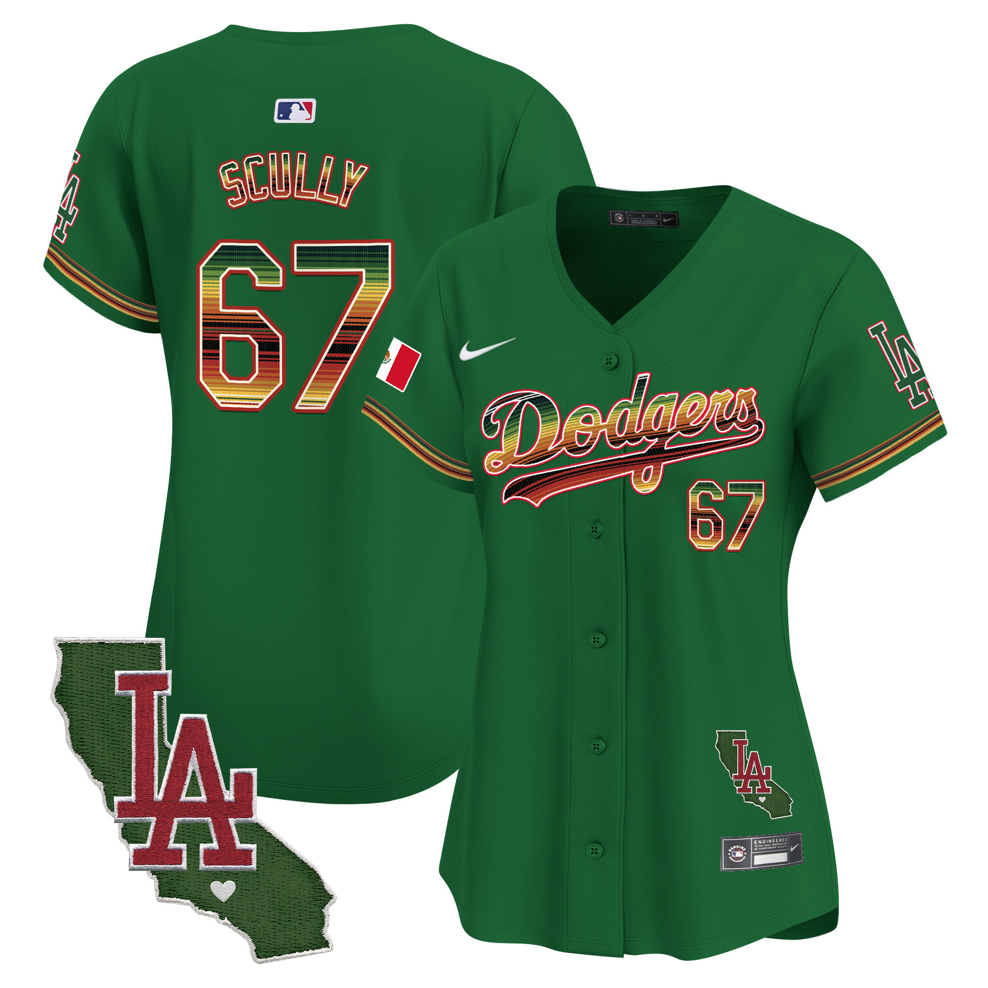 Women's Dodgers Mexico Traditional Style Vapor Premier Limited Jersey - All Stitched