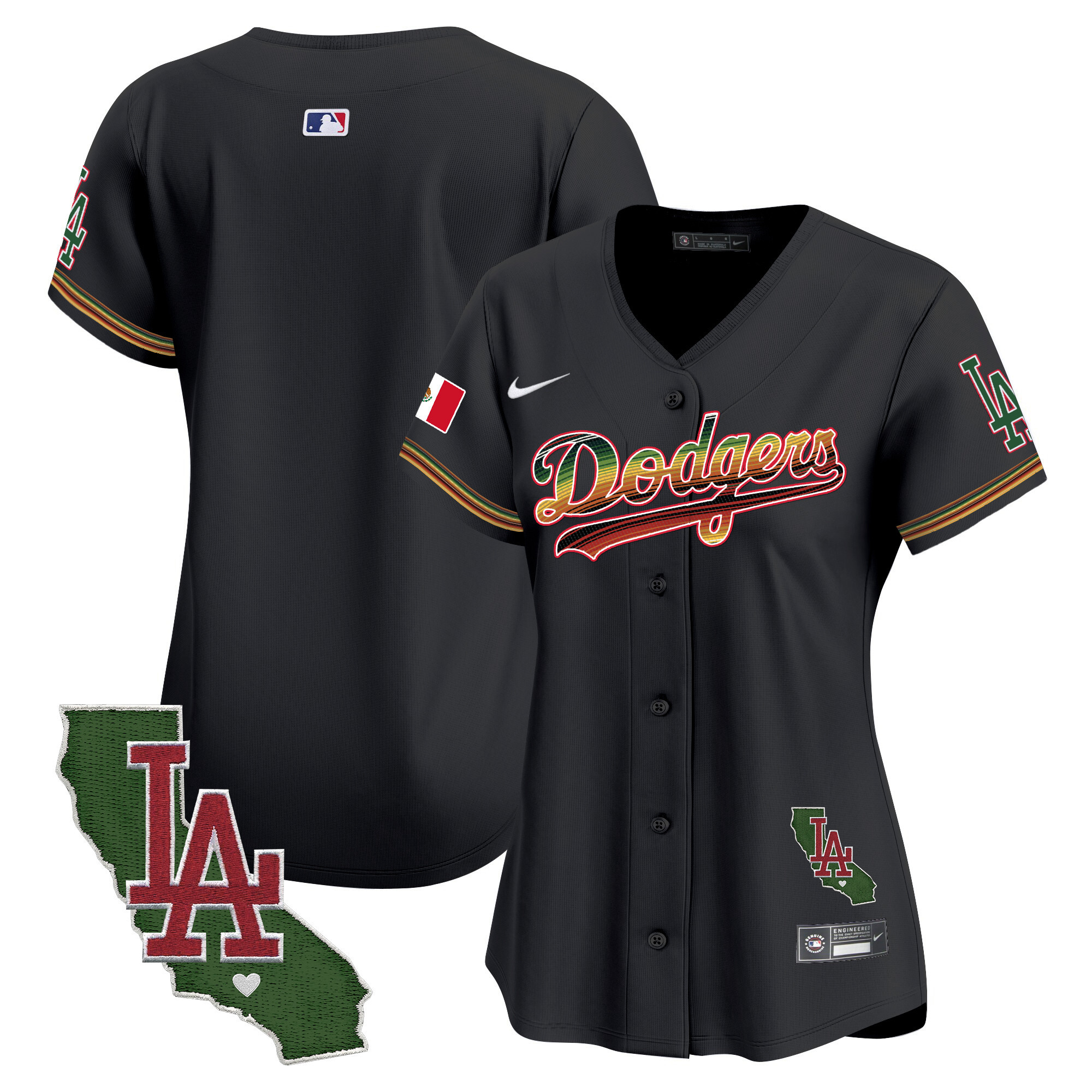 Women's Dodgers Mexico Traditional Style Vapor Premier Limited Jersey - All Stitched