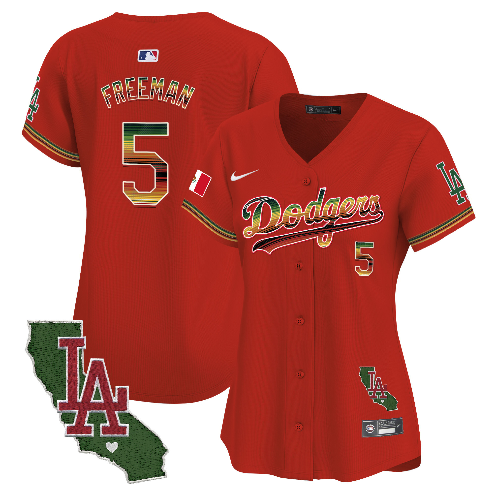 Women's Dodgers Mexico Traditional Style Vapor Premier Limited Jersey - All Stitched