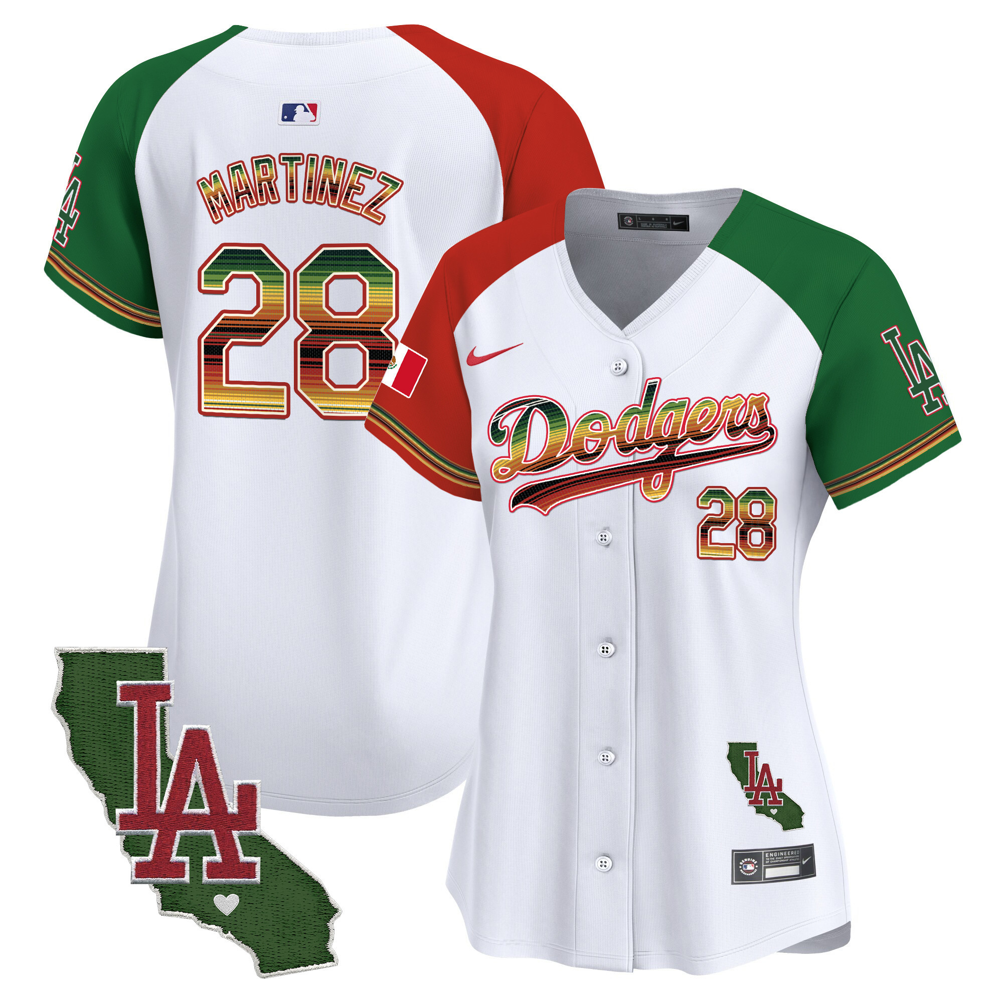 Women's Dodgers Mexico Traditional Style Vapor Premier Limited Jersey - All Stitched