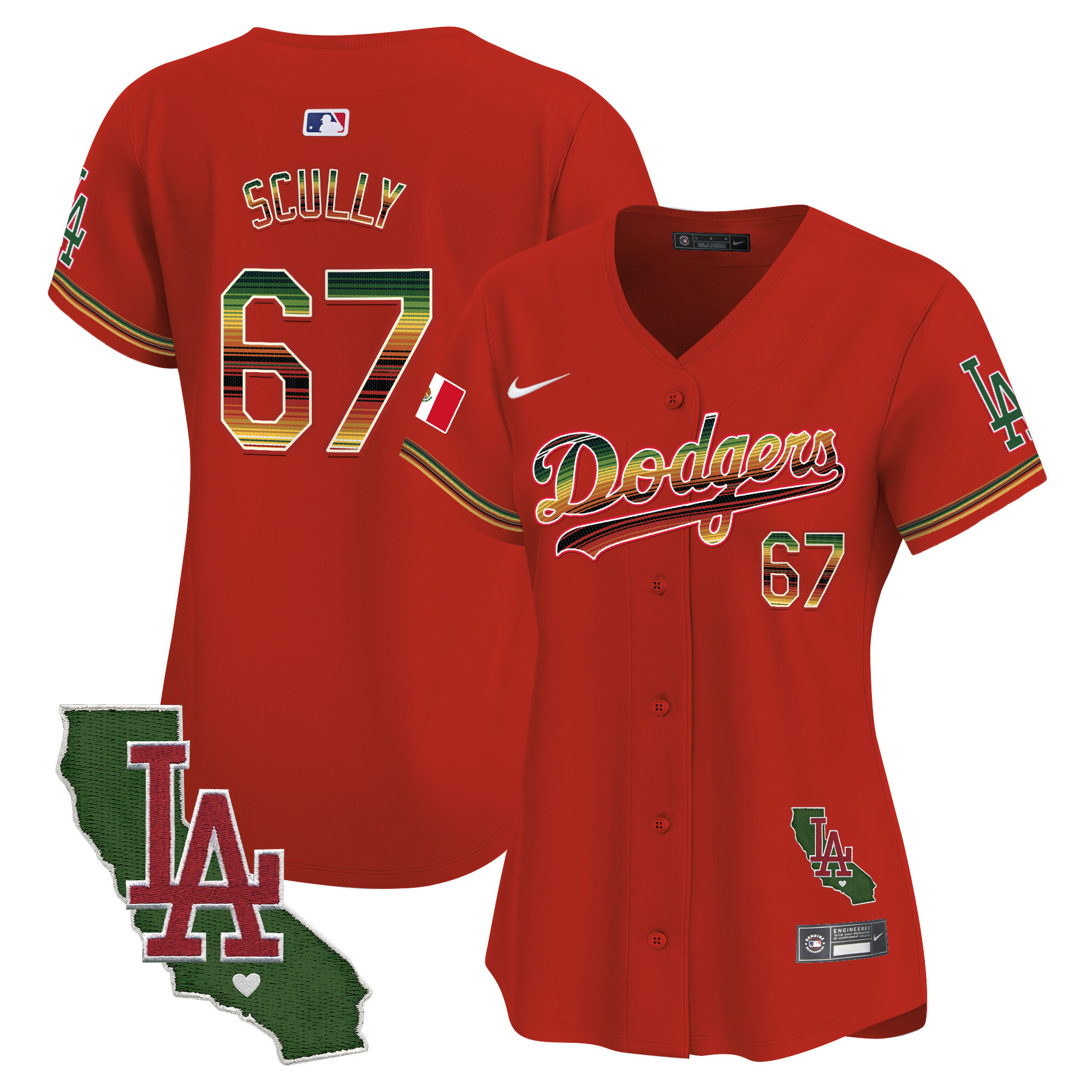 Women's Dodgers Mexico Traditional Style Vapor Premier Limited Jersey - All Stitched
