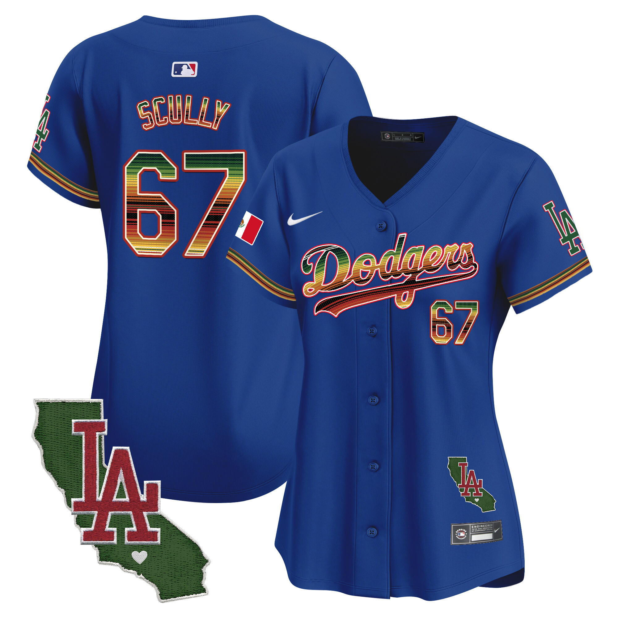 Women's Dodgers Mexico Traditional Style Vapor Premier Limited Jersey - All Stitched