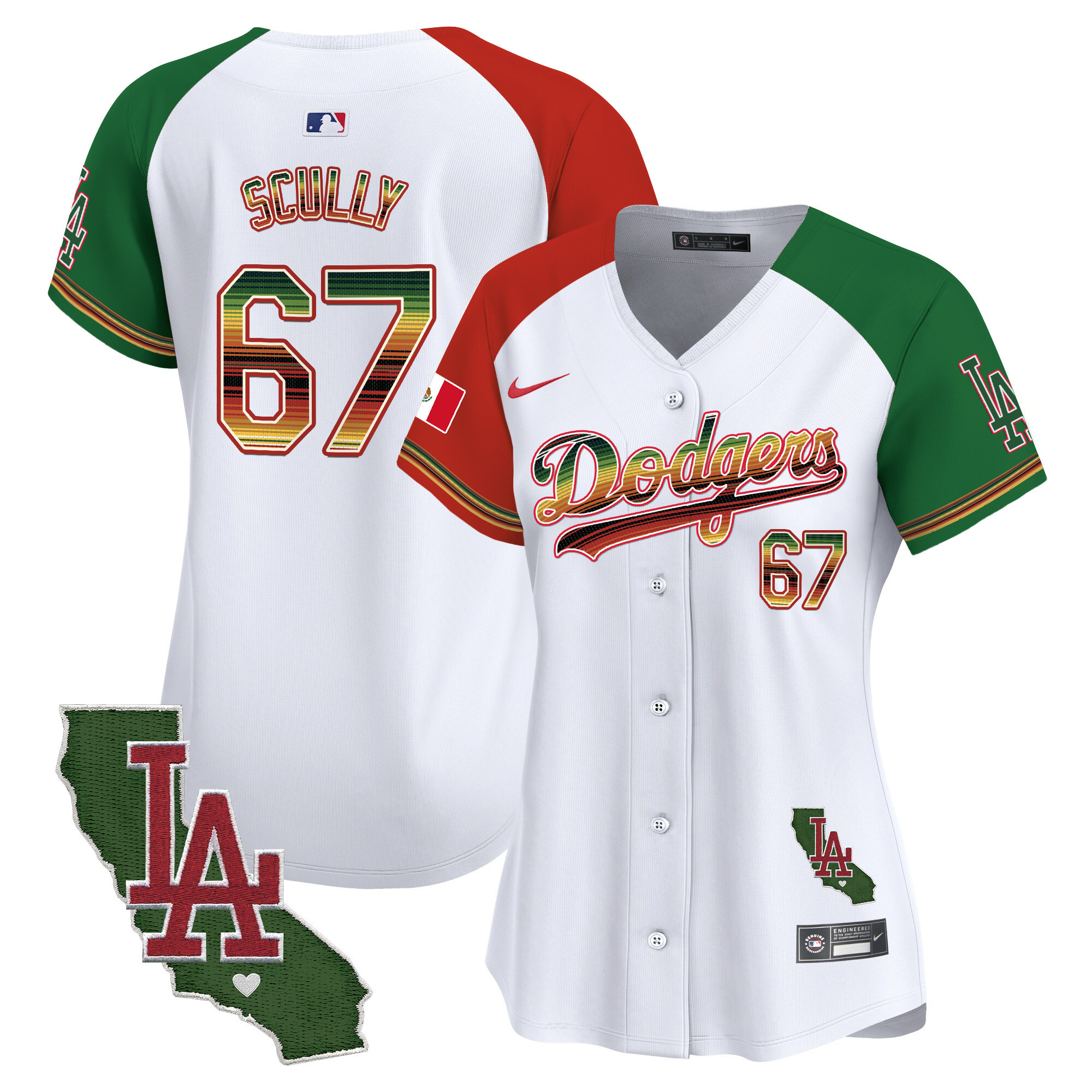 Women's Dodgers Mexico Traditional Style Vapor Premier Limited Jersey - All Stitched