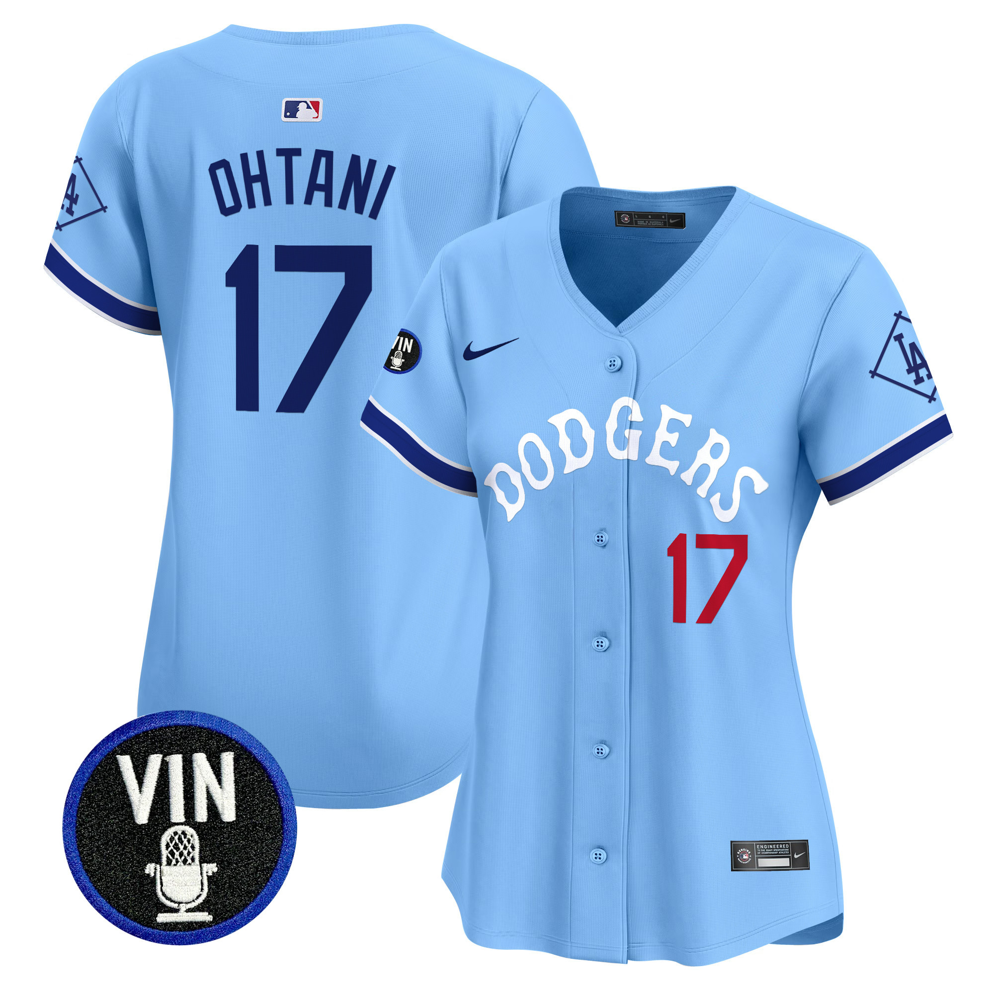 Women's Dodgers Tribute Vin Scully Patch Vapor Premier Limited Jersey - All Stitched