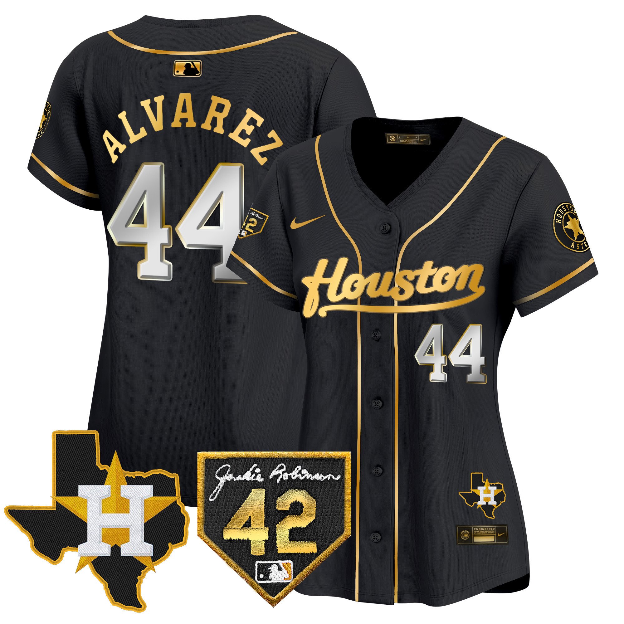 Women's Houston Astros 2024 Jackie Robinson Patch Vapor Premier Limited Jersey - All Stitched