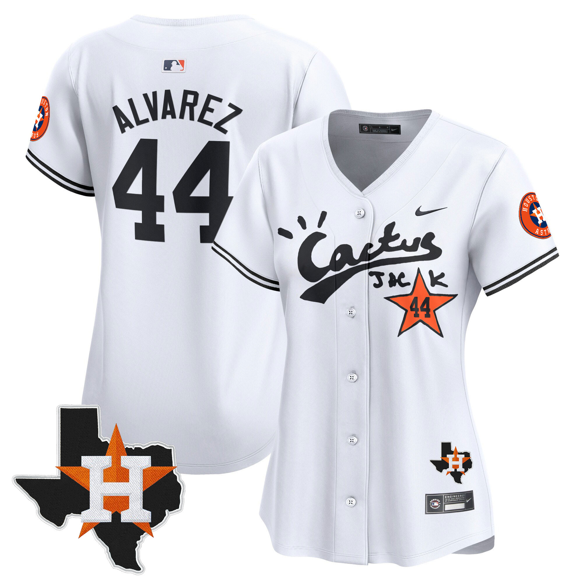 Women's Houston Astros Cactus Jack Patch Vapor Premier Limited Jersey V7 - Stitched