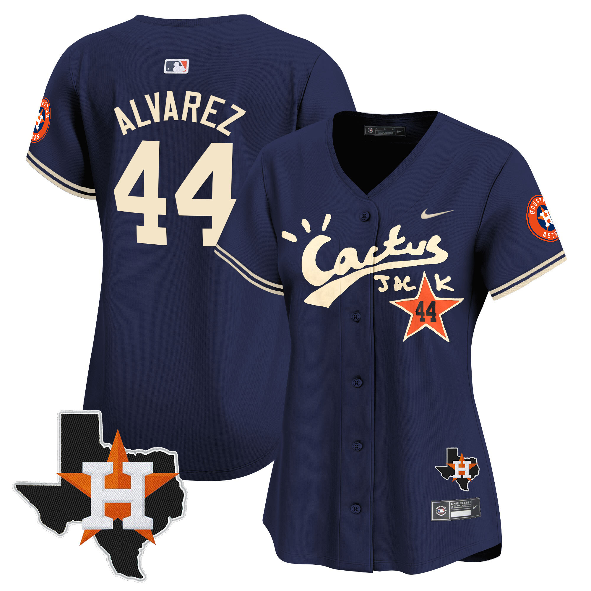 Women's Houston Astros Cactus Jack Patch Vapor Premier Limited Jersey V7 - Stitched